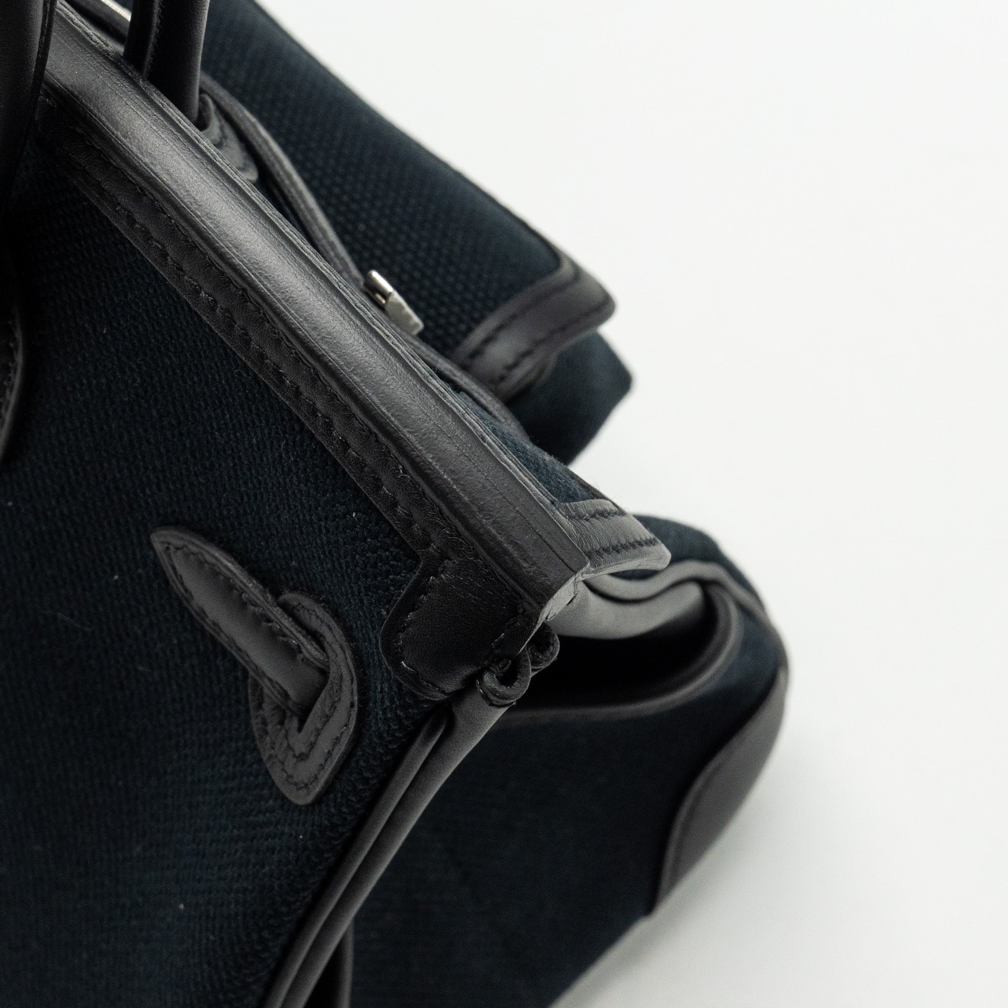 HERMES BIRKIN 25 CARGO CANVAS TOILE GEOLAND / SWIFT BLACK SHW