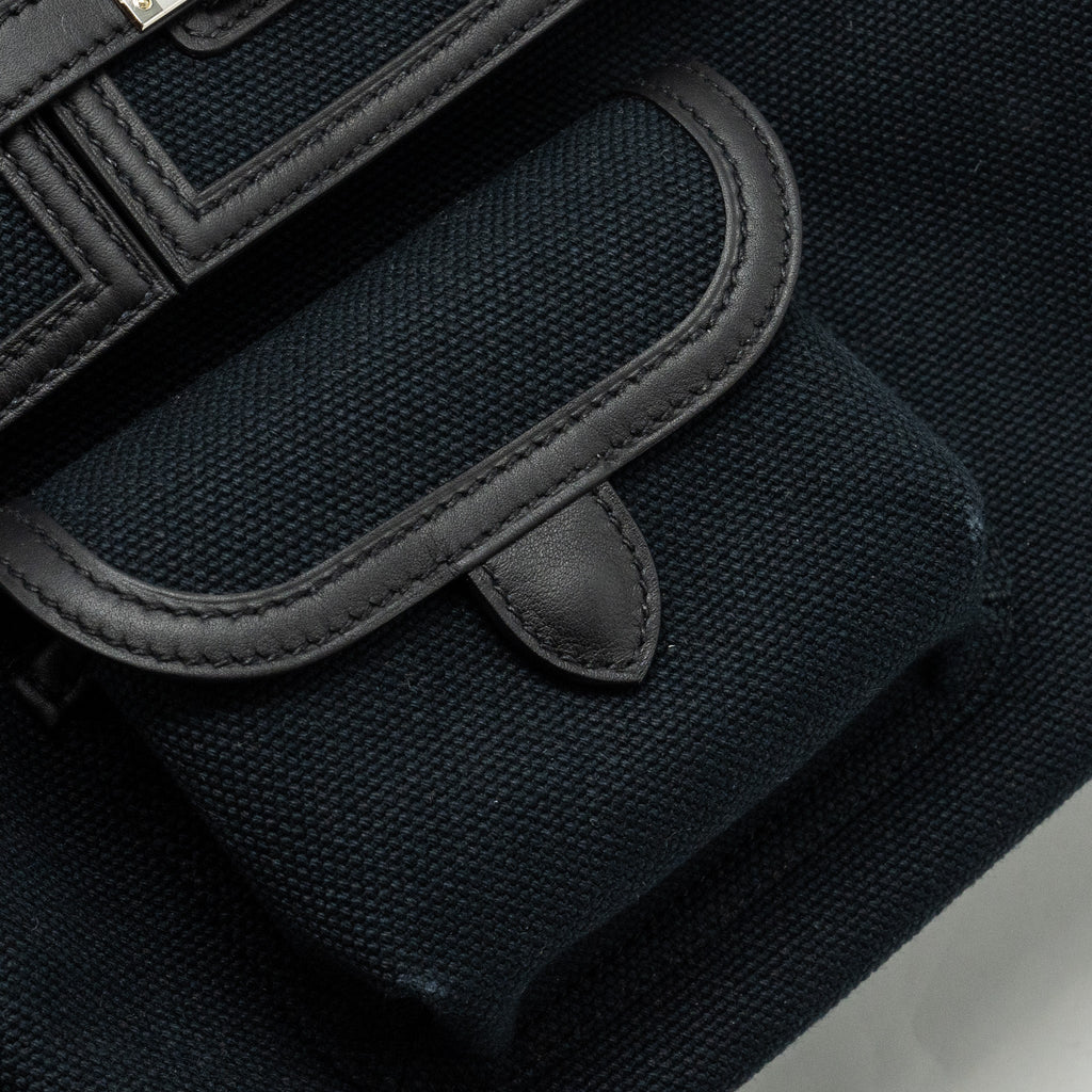HERMES BIRKIN 25 CARGO CANVAS TOILE GEOLAND / SWIFT BLACK SHW