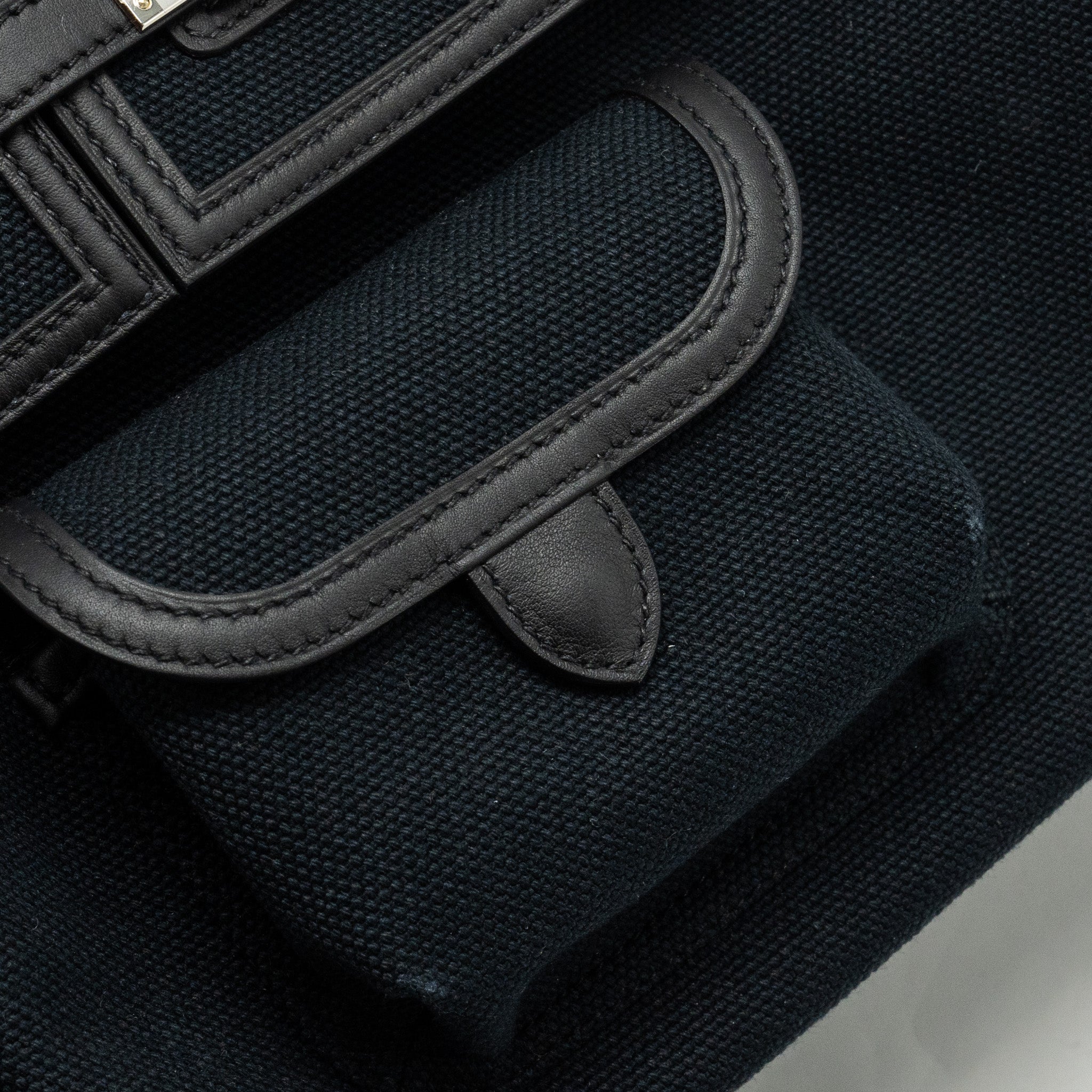 HERMES BIRKIN 25 CARGO CANVAS TOILE GEOLAND / SWIFT BLACK SHW