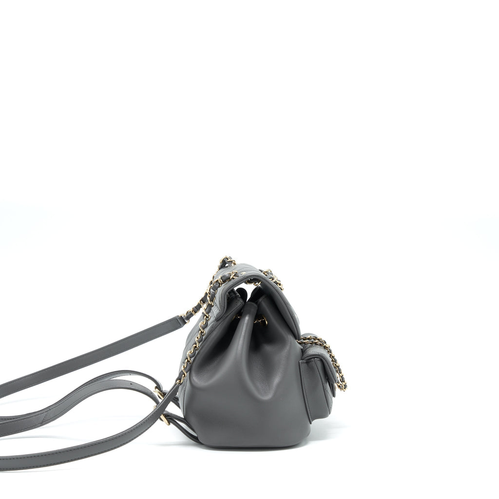 MINI DUMA BACKPACK LAMBSKIN GREY LGHW (MICROCHIP)