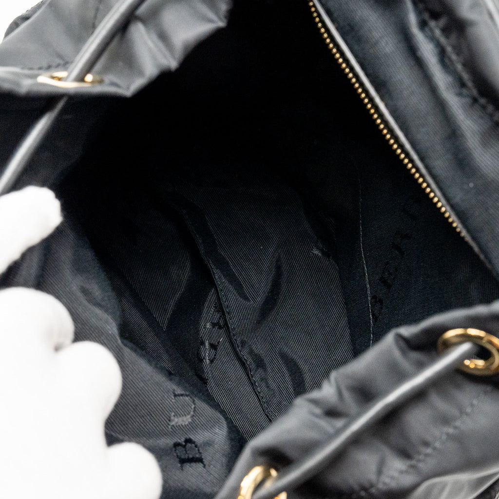 MEDIUM RUCKSACK BACKPACK NYLON BLACK/CARAMEL GHW