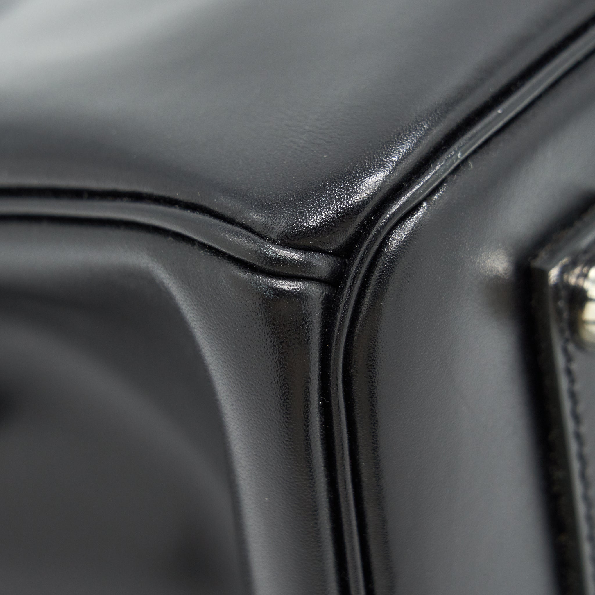HERMES BIRKIN 35  BOX LEATHER BLACK WITH PALLADIUM GUILLOCHE HARDWARE
