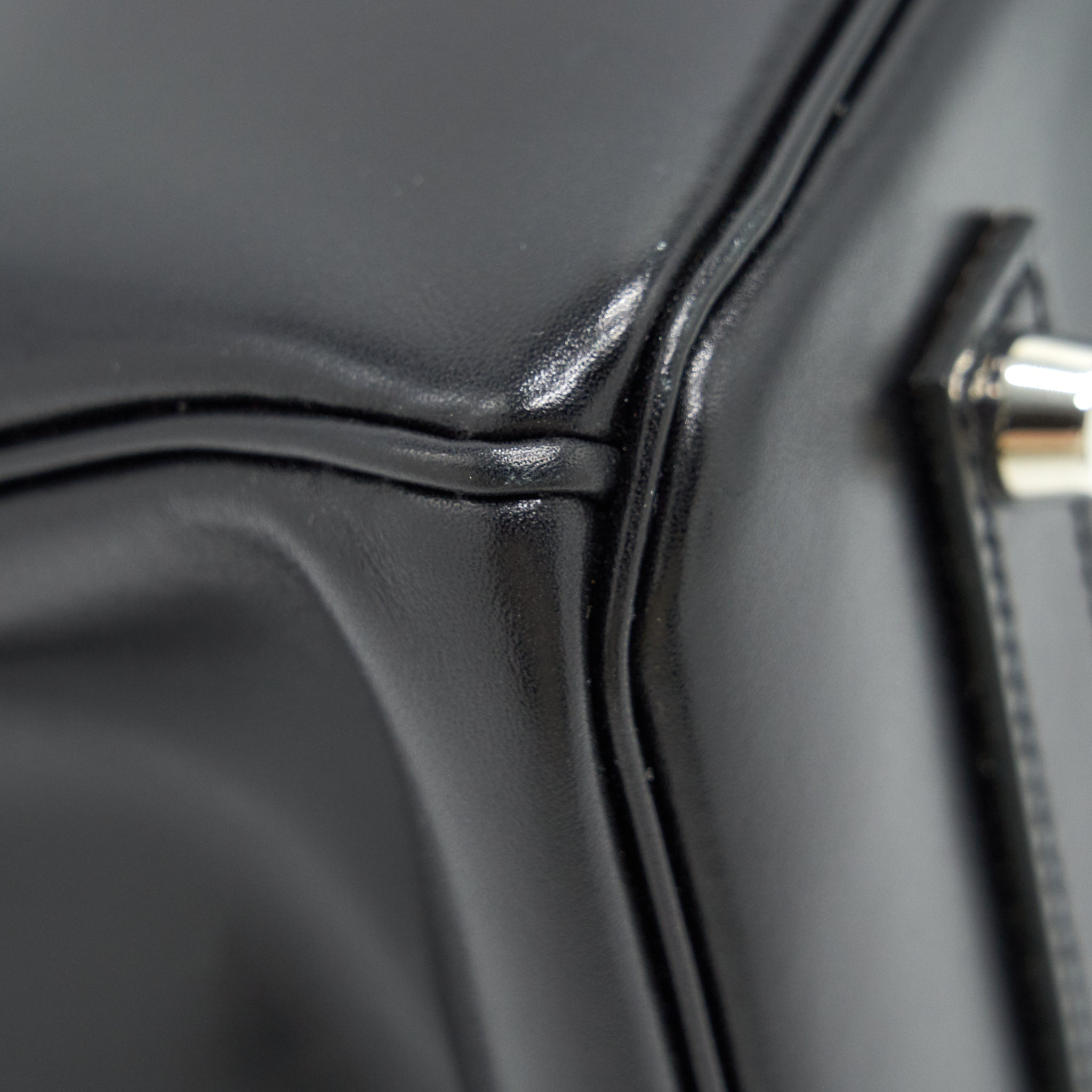 HERMES BIRKIN 35  BOX LEATHER BLACK WITH PALLADIUM GUILLOCHE HARDWARE