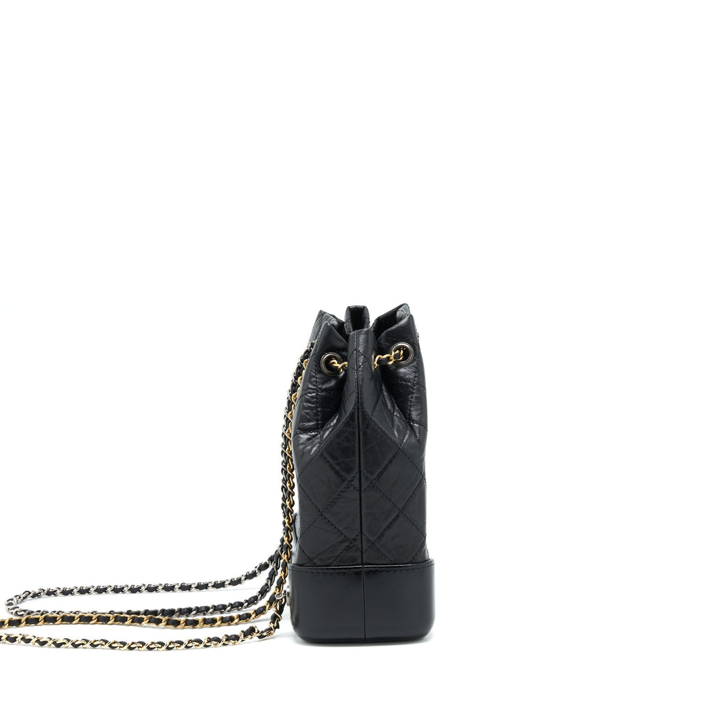 SMALL GABRIELLE BACKPACK CALFSKIN BLACK WITH MULTICOLOUR HARDWARE (MICROCHIP)