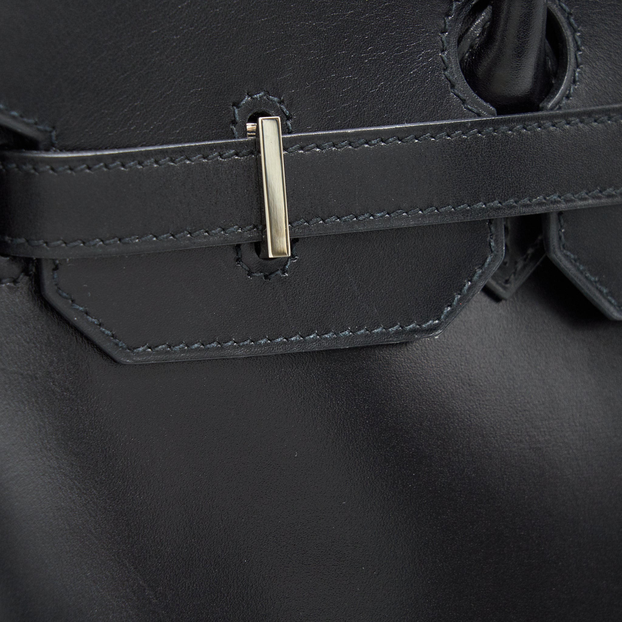 HERMES BIRKIN 35  BOX LEATHER BLACK WITH PALLADIUM GUILLOCHE HARDWARE