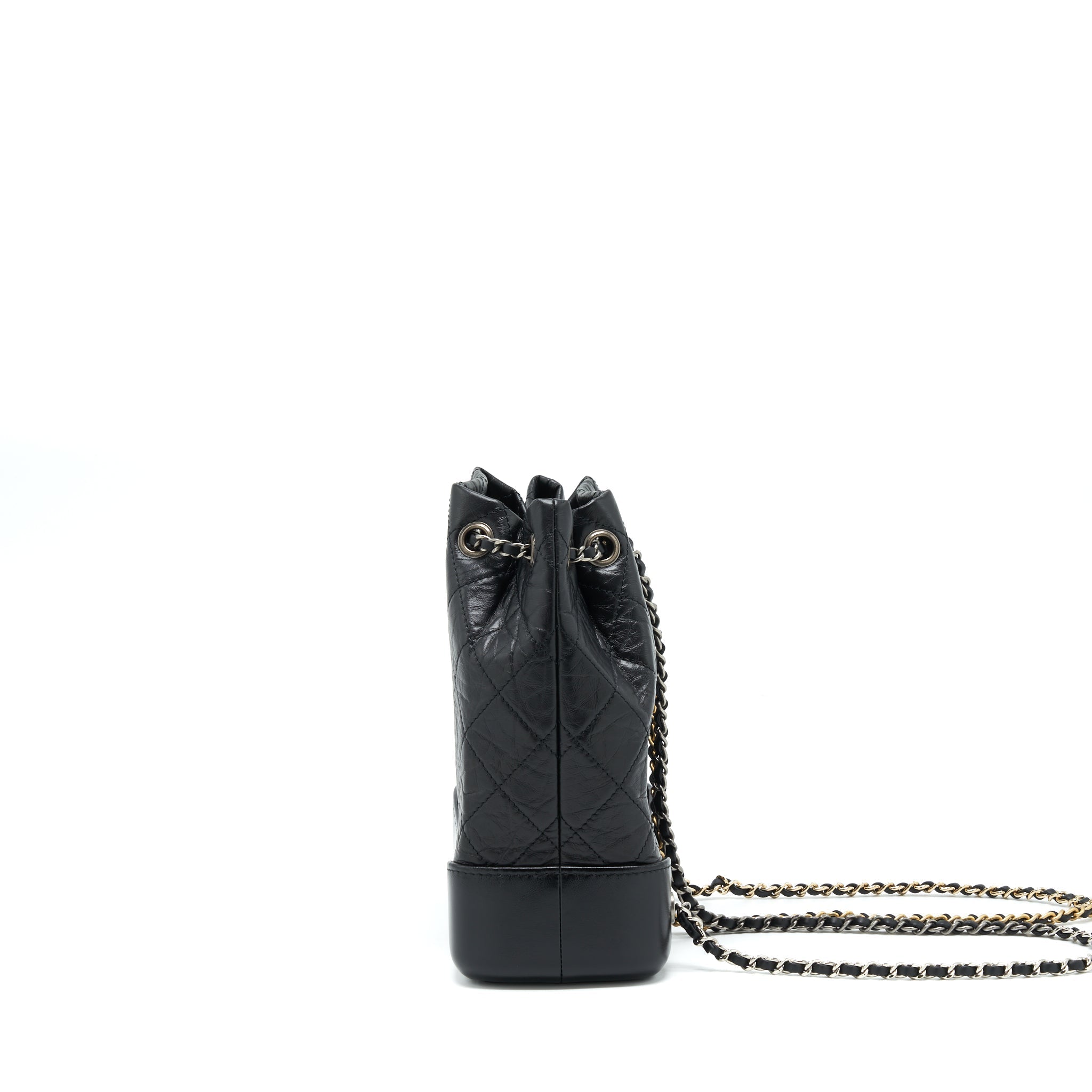 SMALL GABRIELLE BACKPACK CALFSKIN BLACK WITH MULTICOLOUR HARDWARE (MICROCHIP)