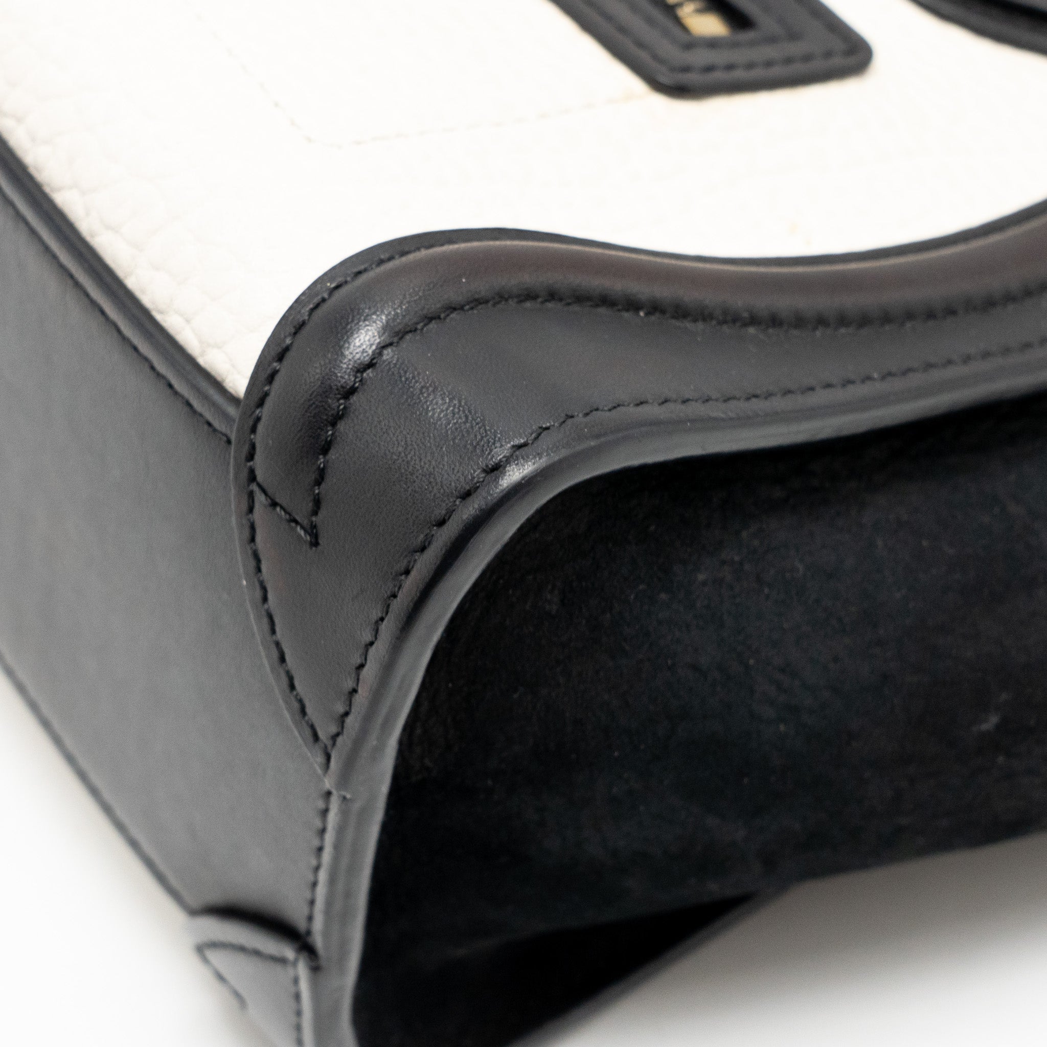NANO LUGGAGE BAG CALFSKIN BLACK / WHITE GHW