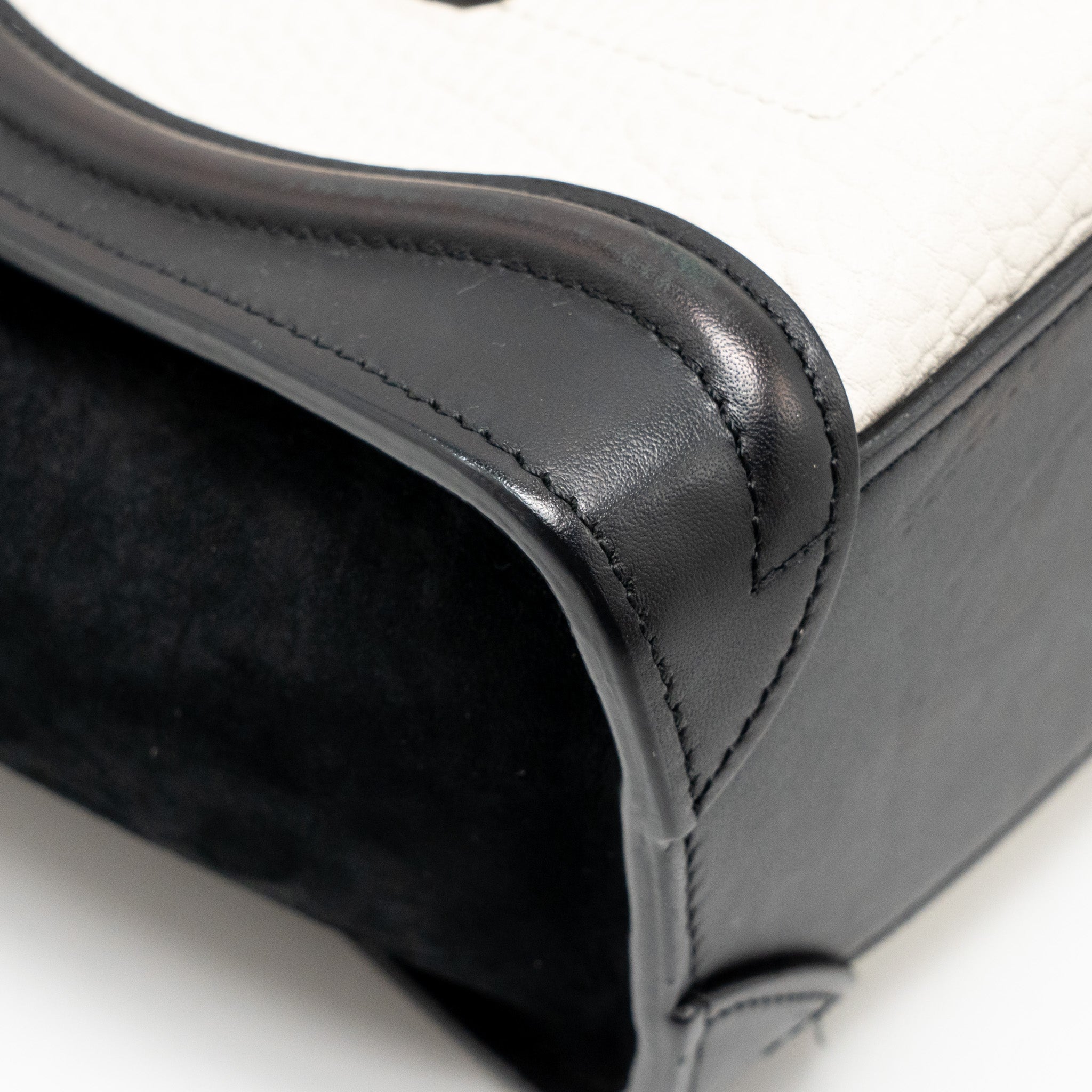 NANO LUGGAGE BAG CALFSKIN BLACK / WHITE GHW