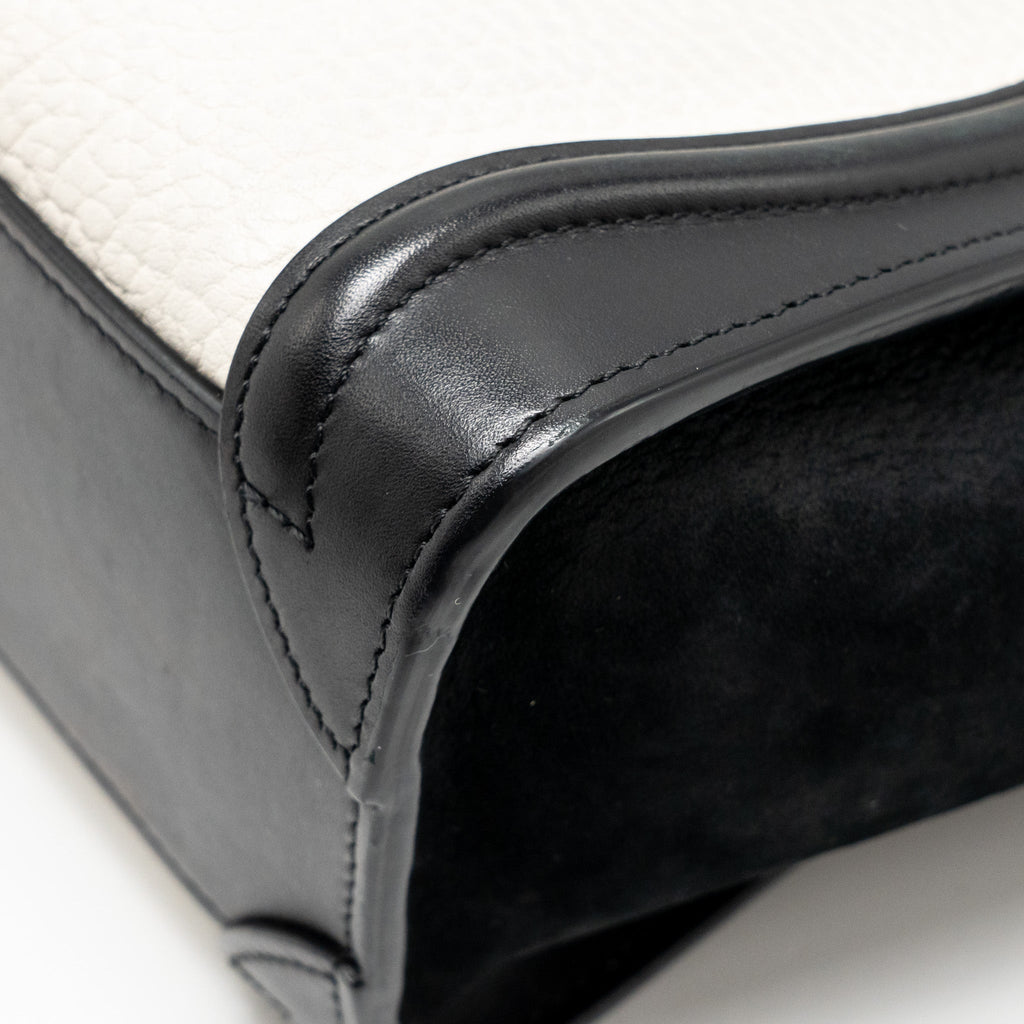 NANO LUGGAGE BAG CALFSKIN BLACK / WHITE GHW