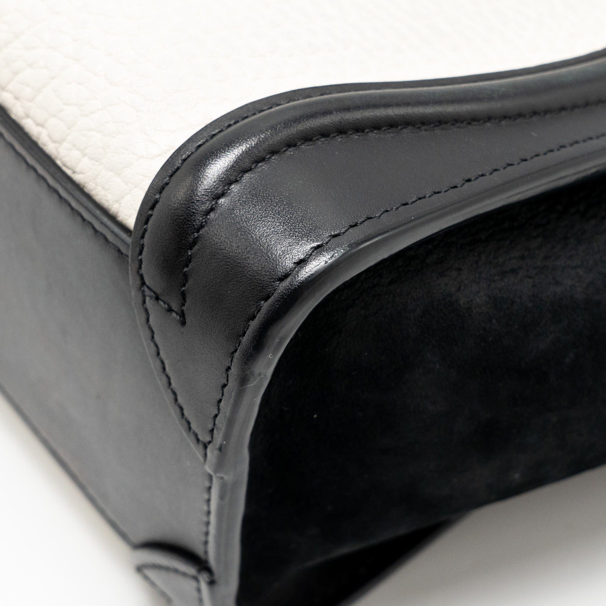 NANO LUGGAGE BAG CALFSKIN BLACK / WHITE GHW