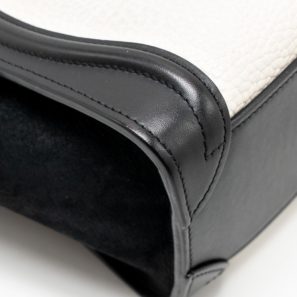 NANO LUGGAGE BAG CALFSKIN BLACK / WHITE GHW
