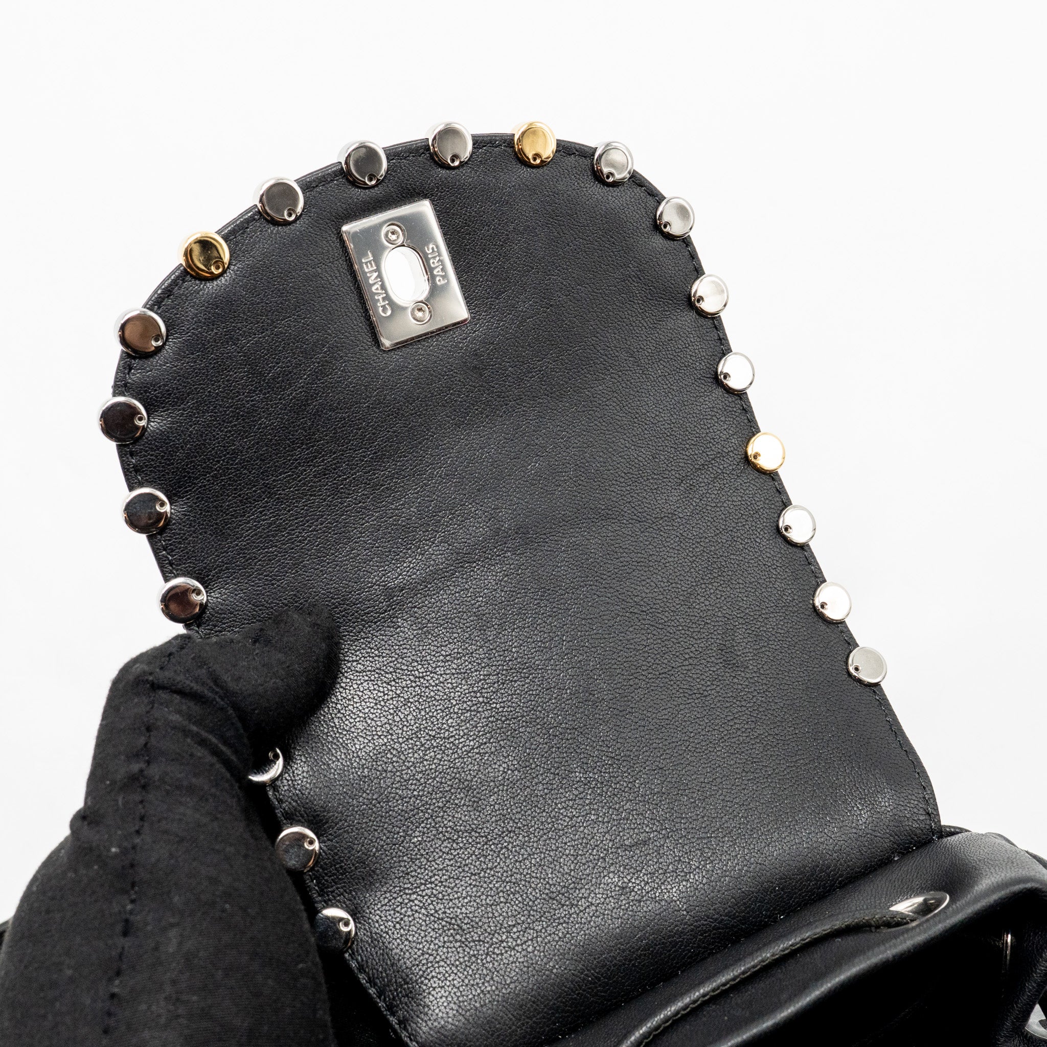 QUILTED METALLIC BUBBLE BACKPACK LAMBSKIN BLACK MULTICOLOUR HARDWARE