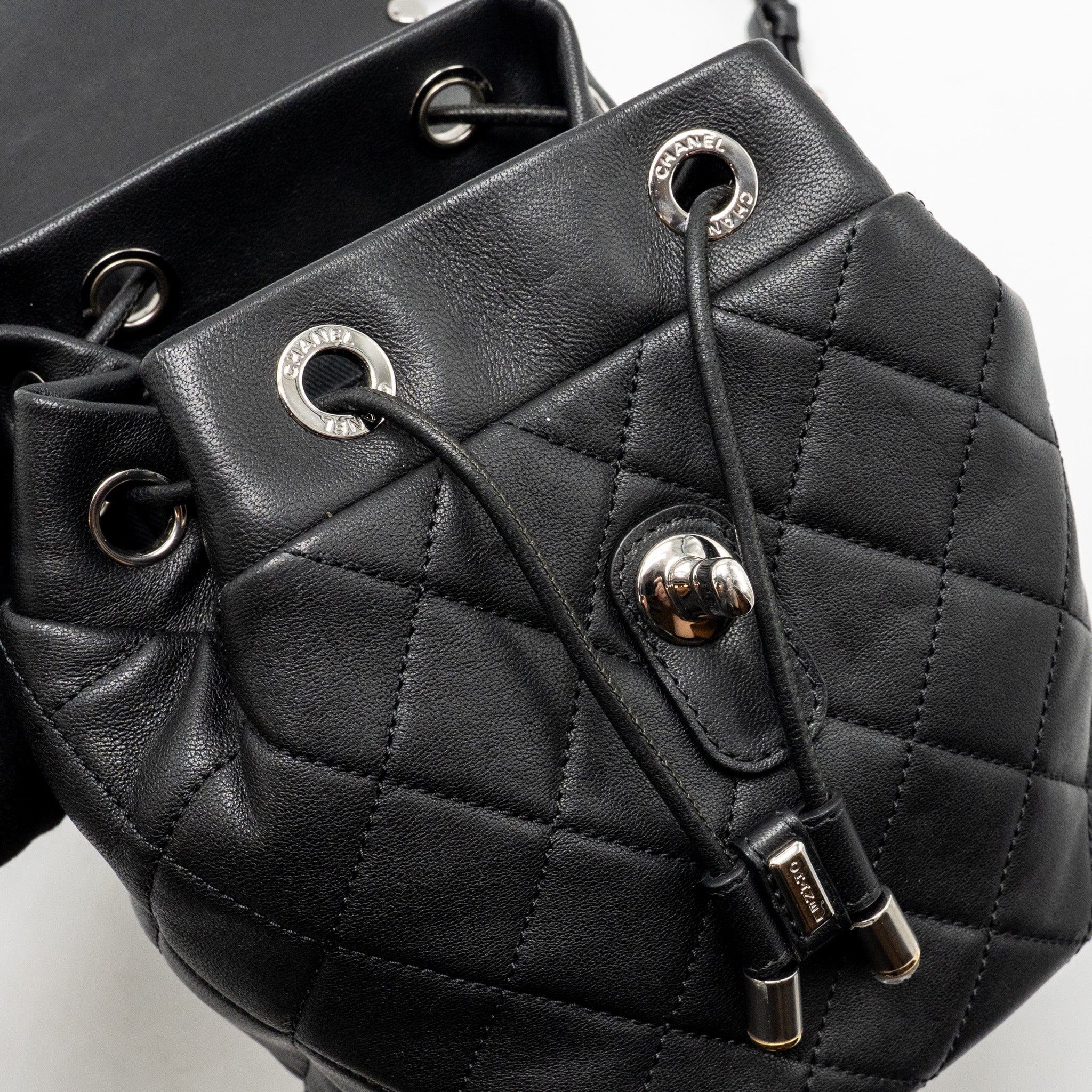 QUILTED METALLIC BUBBLE BACKPACK LAMBSKIN BLACK MULTICOLOUR HARDWARE