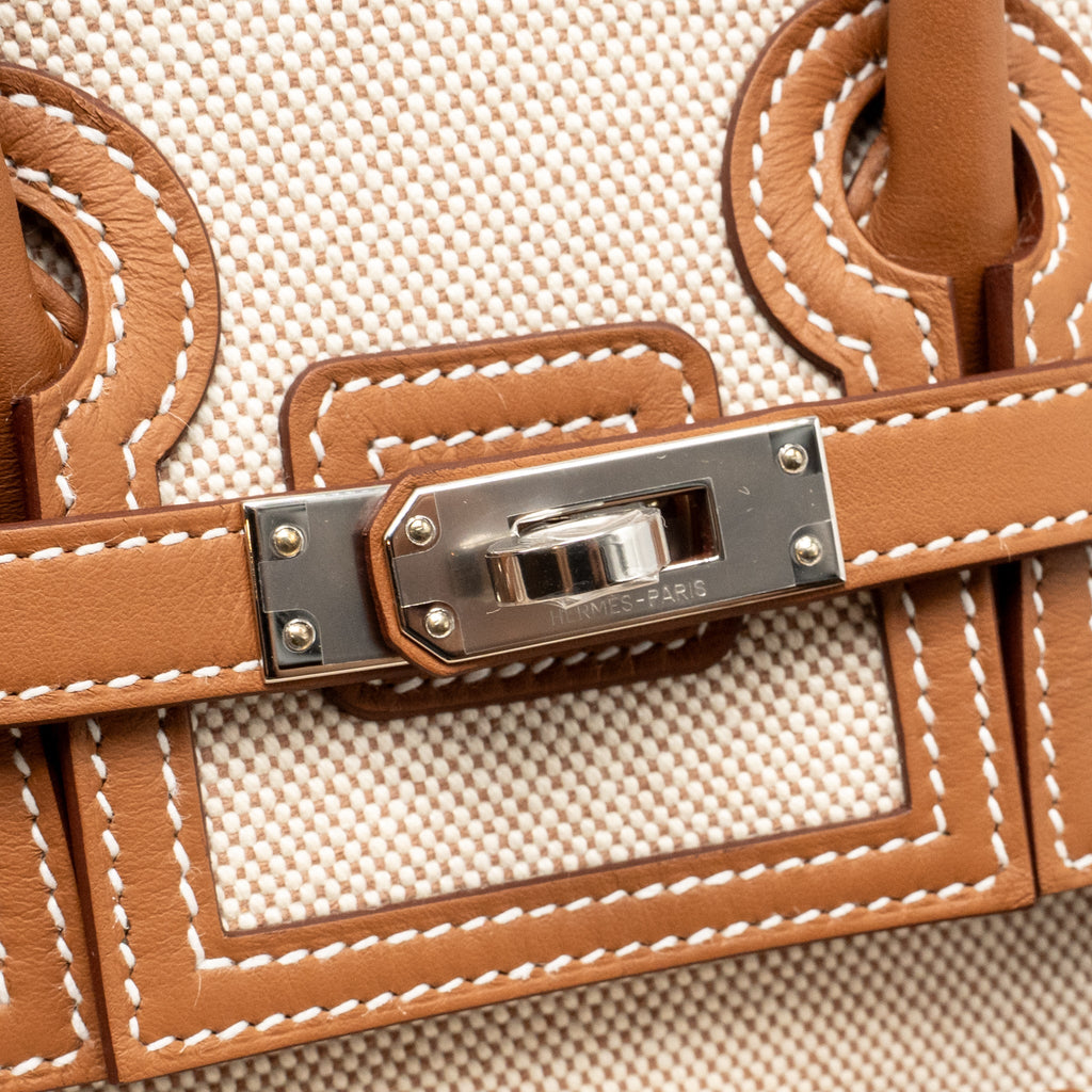 HERMES BIRKIN 25 CARGO TOILE H/SWIFT ECRU-BEIGE/GOLD SHW
