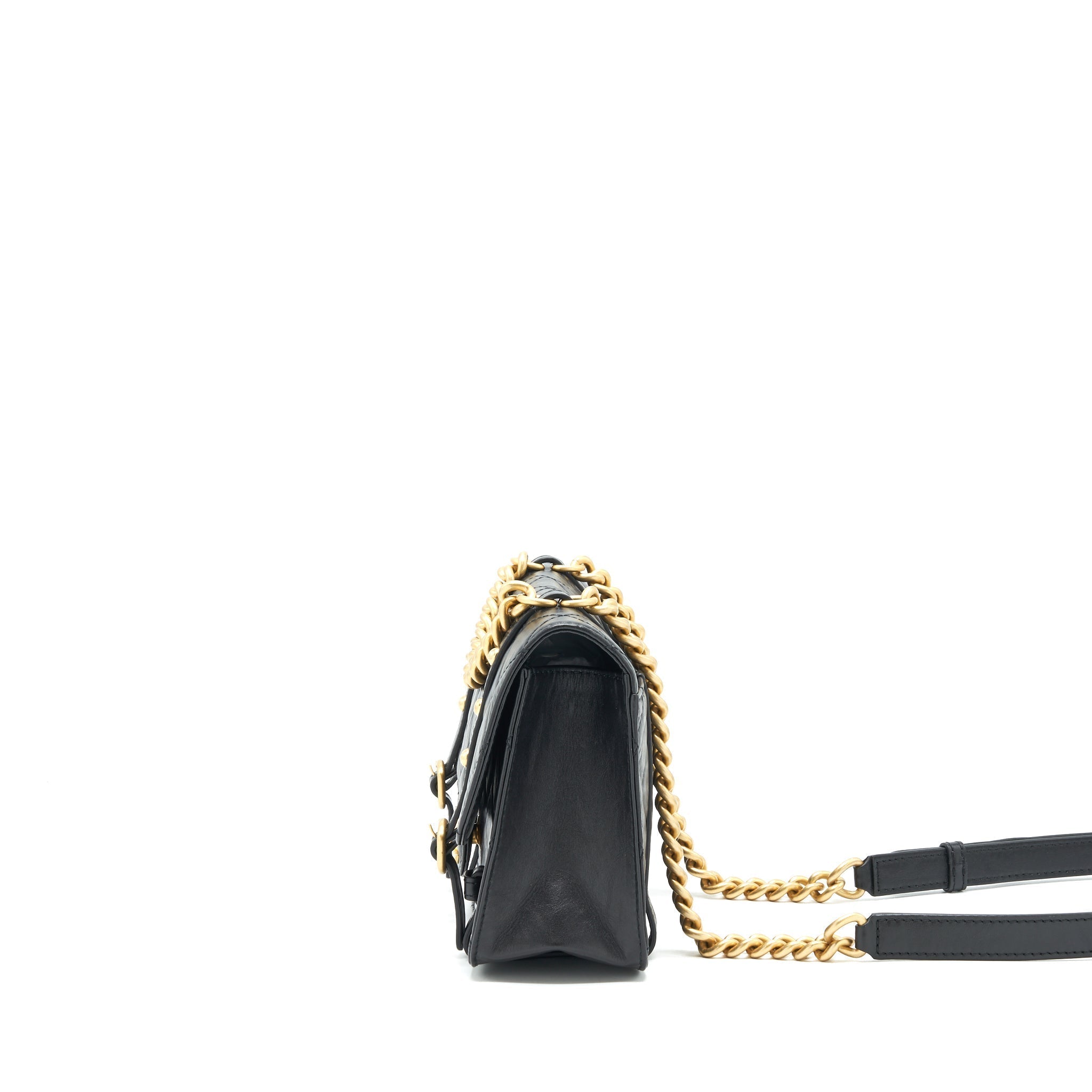 21B MESSENGER BAG CALFSKIN BLACK GHW