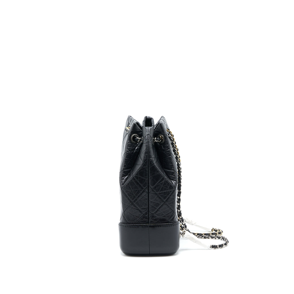 SMALL GABRIELLE BACKPACK AGED CALFSKIN BLACK MULTICOLOUR HARDWARE (MICROCHIP)