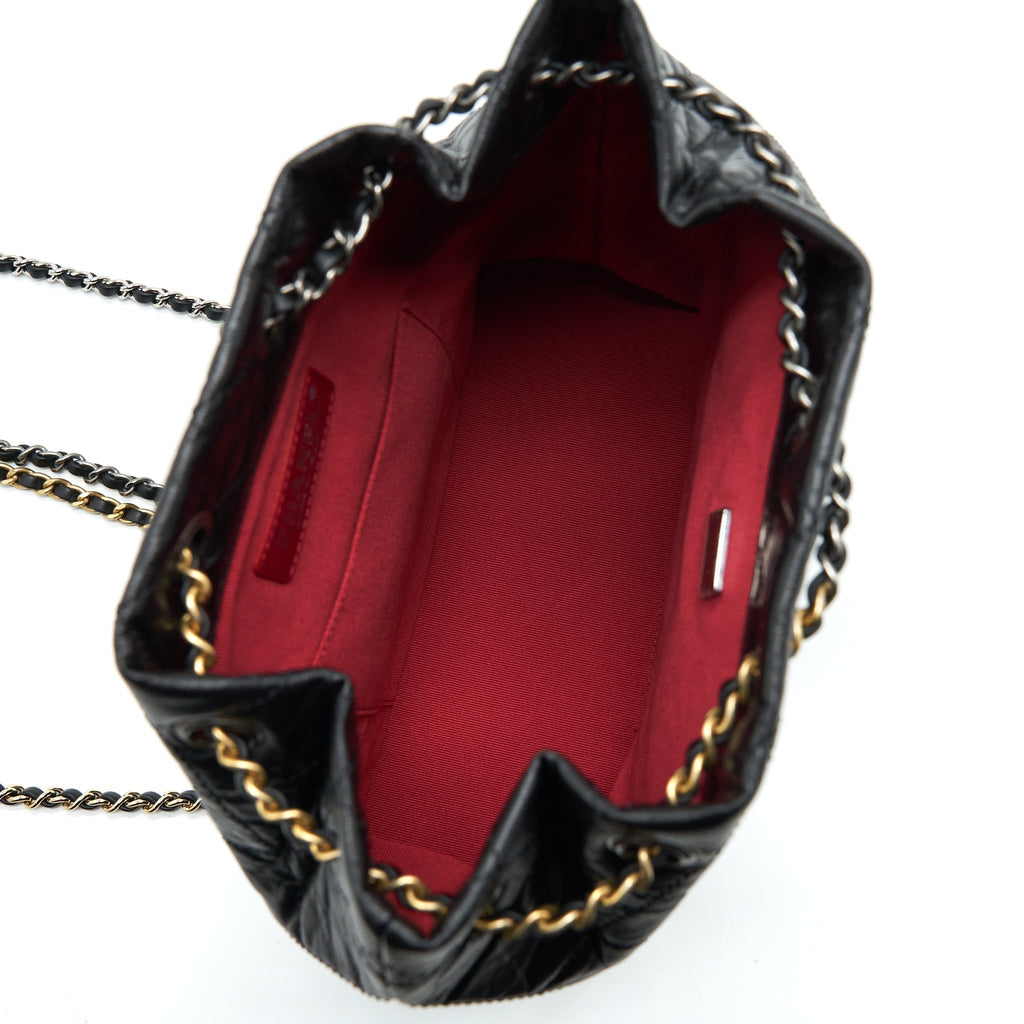 SMALL GABRIELLE BACKPACK CALFSKIN BLACK WITH MULTICOLOUR HARDWARE (MICROCHIP)