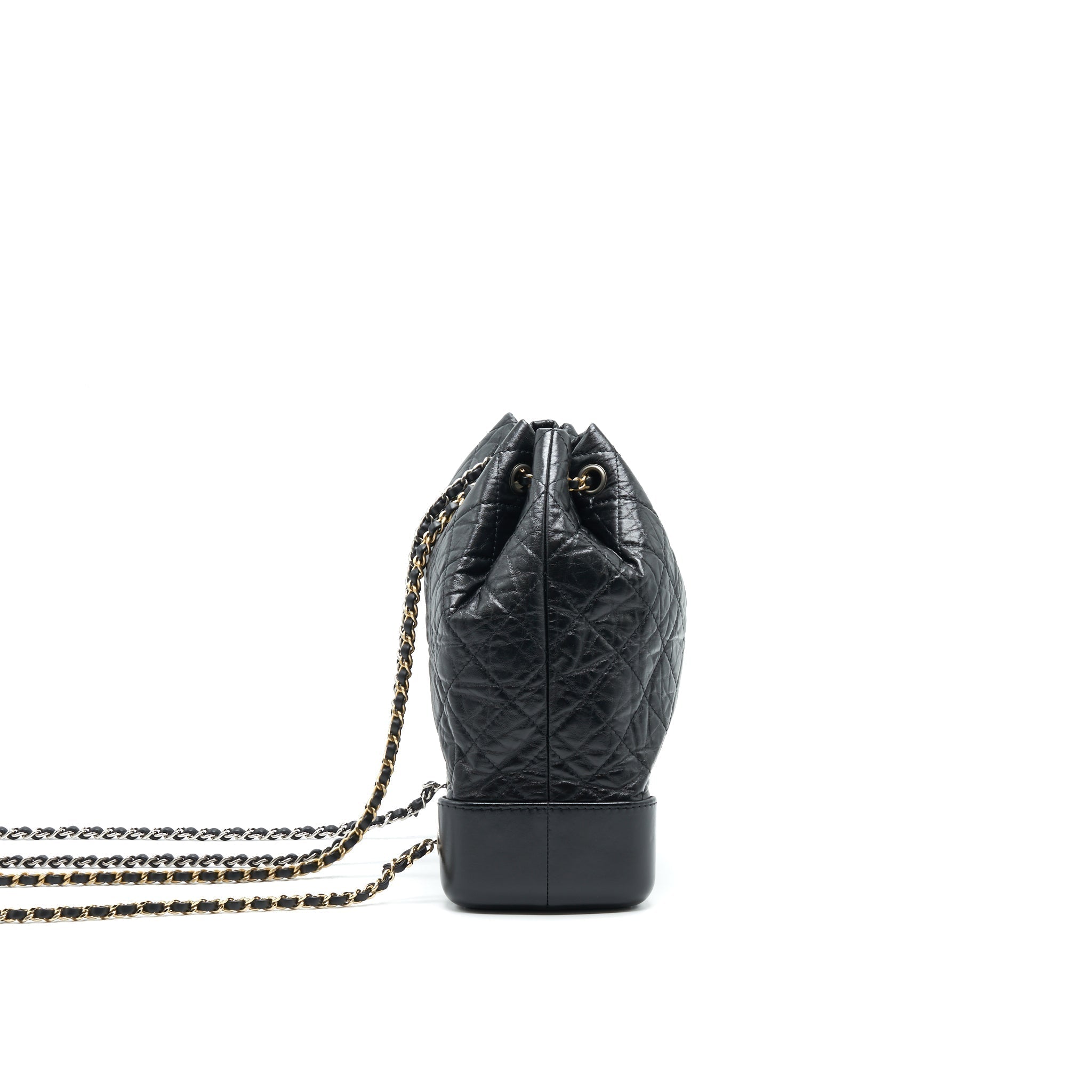 GABRIELLE BACKPACK AGED CALFSKIN/ SMOOTH CALFSKIN BLACK RUTHENIUM HARDWARE