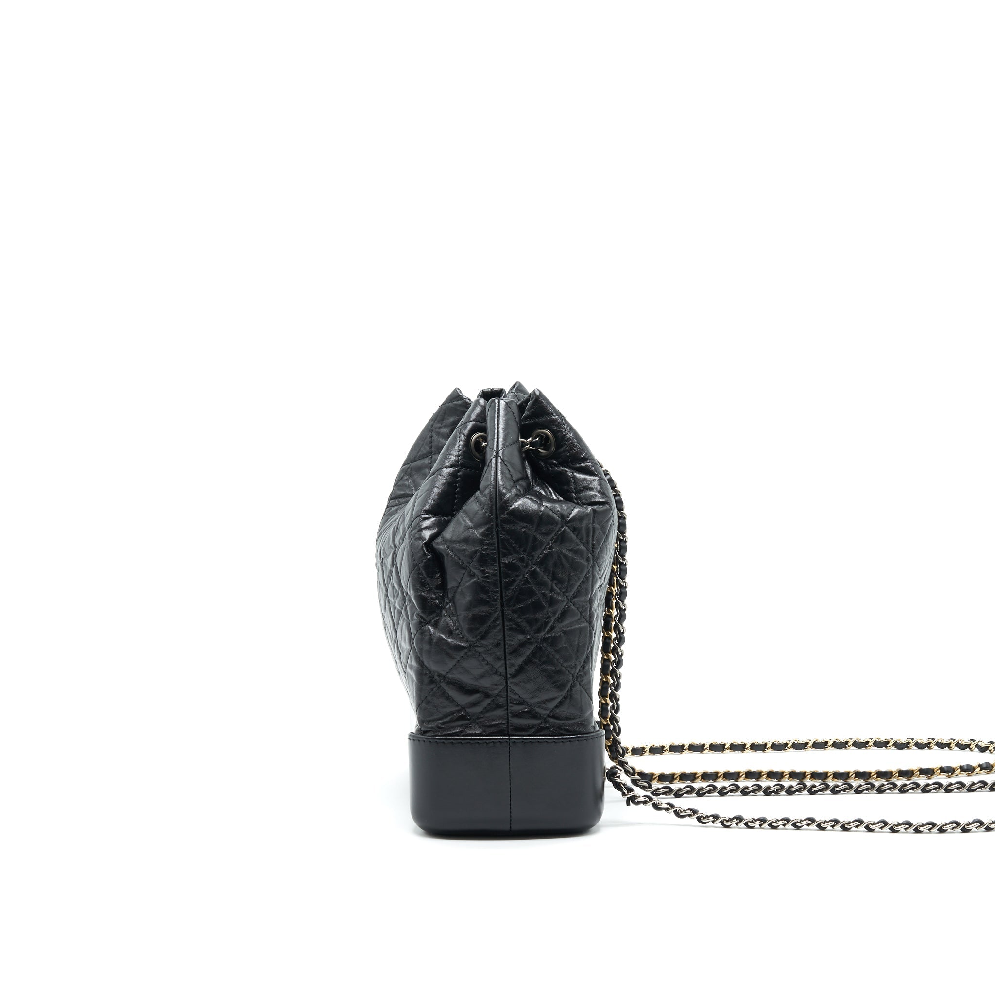 GABRIELLE BACKPACK AGED CALFSKIN/ SMOOTH CALFSKIN BLACK RUTHENIUM HARDWARE