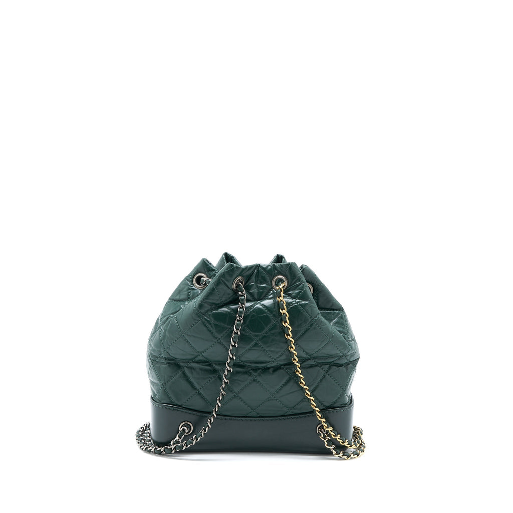 SMALL GABRIELLE BACKPACK CALFSKIN DARK GREEN MULTICOLOUR HARDWARE