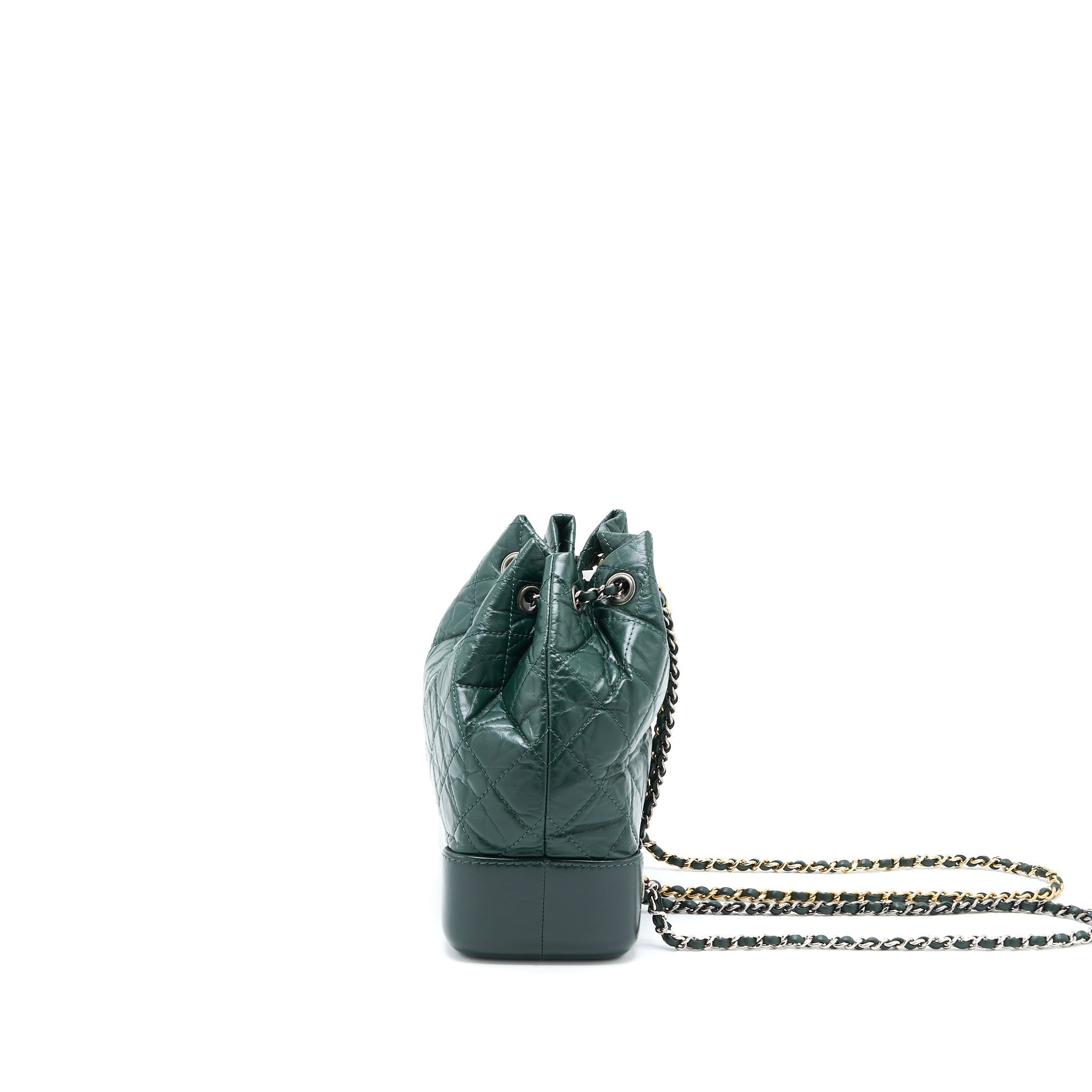 SMALL GABRIELLE BACKPACK CALFSKIN DARK GREEN MULTICOLOUR HARDWARE