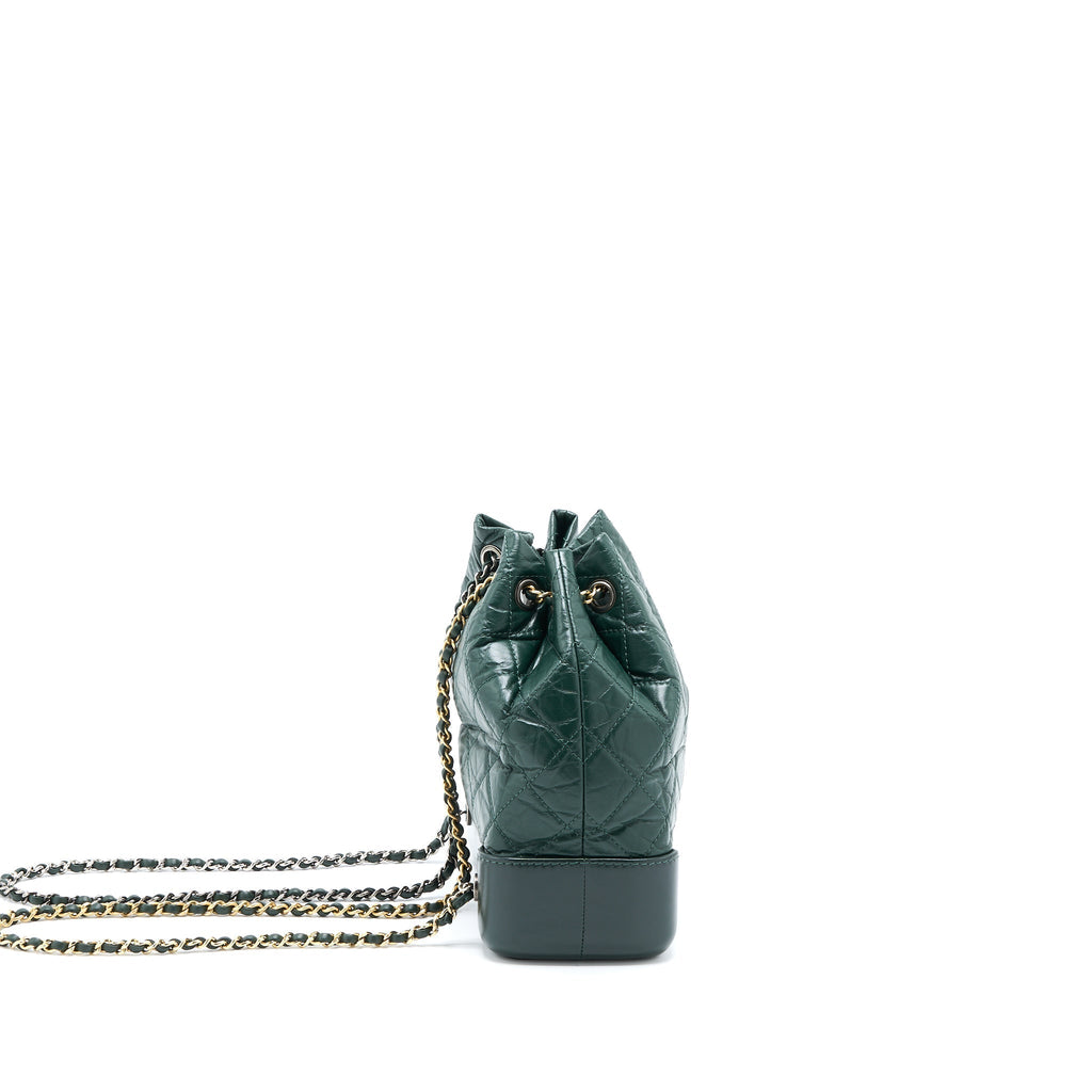 SMALL GABRIELLE BACKPACK CALFSKIN DARK GREEN MULTICOLOUR HARDWARE