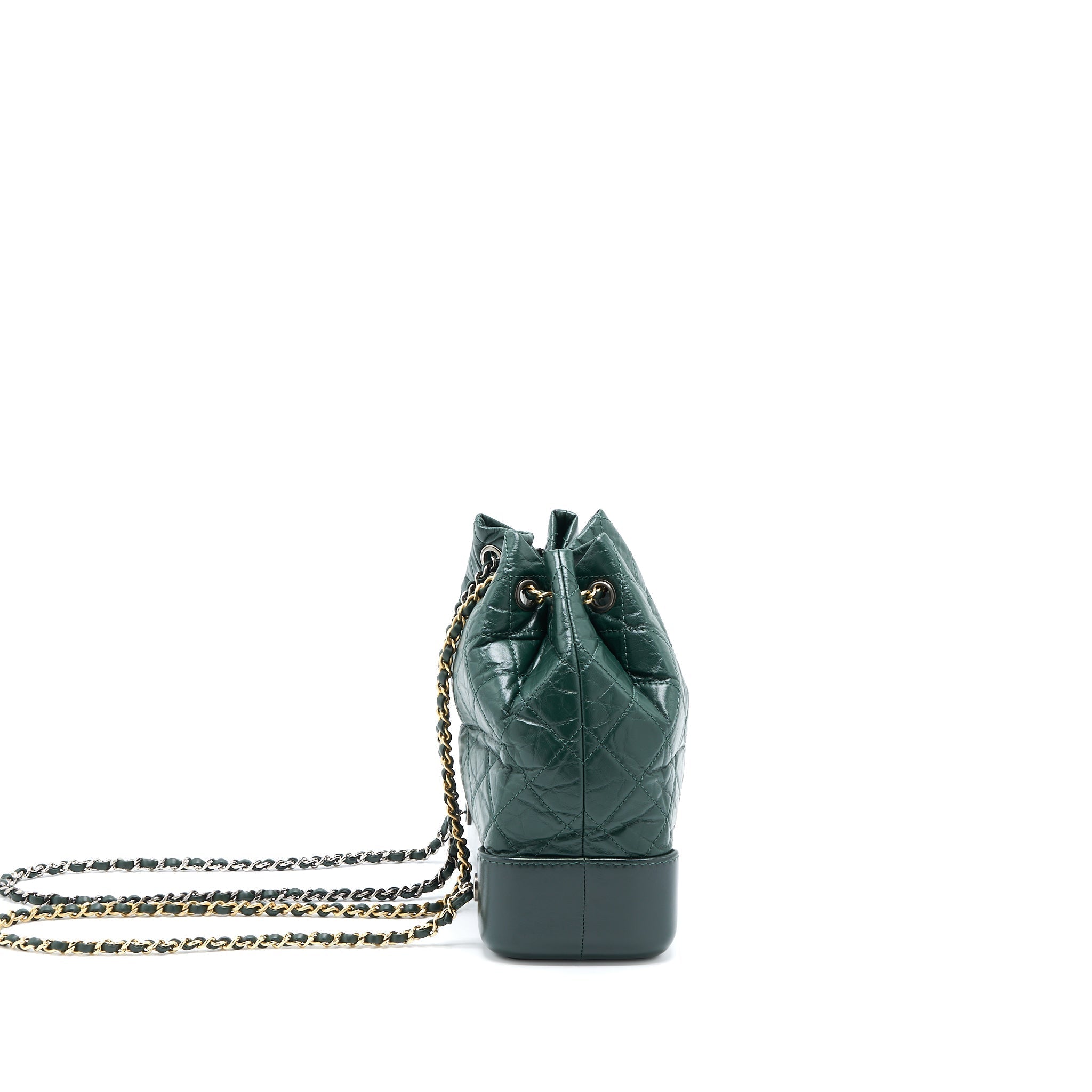 SMALL GABRIELLE BACKPACK CALFSKIN DARK GREEN MULTICOLOUR HARDWARE
