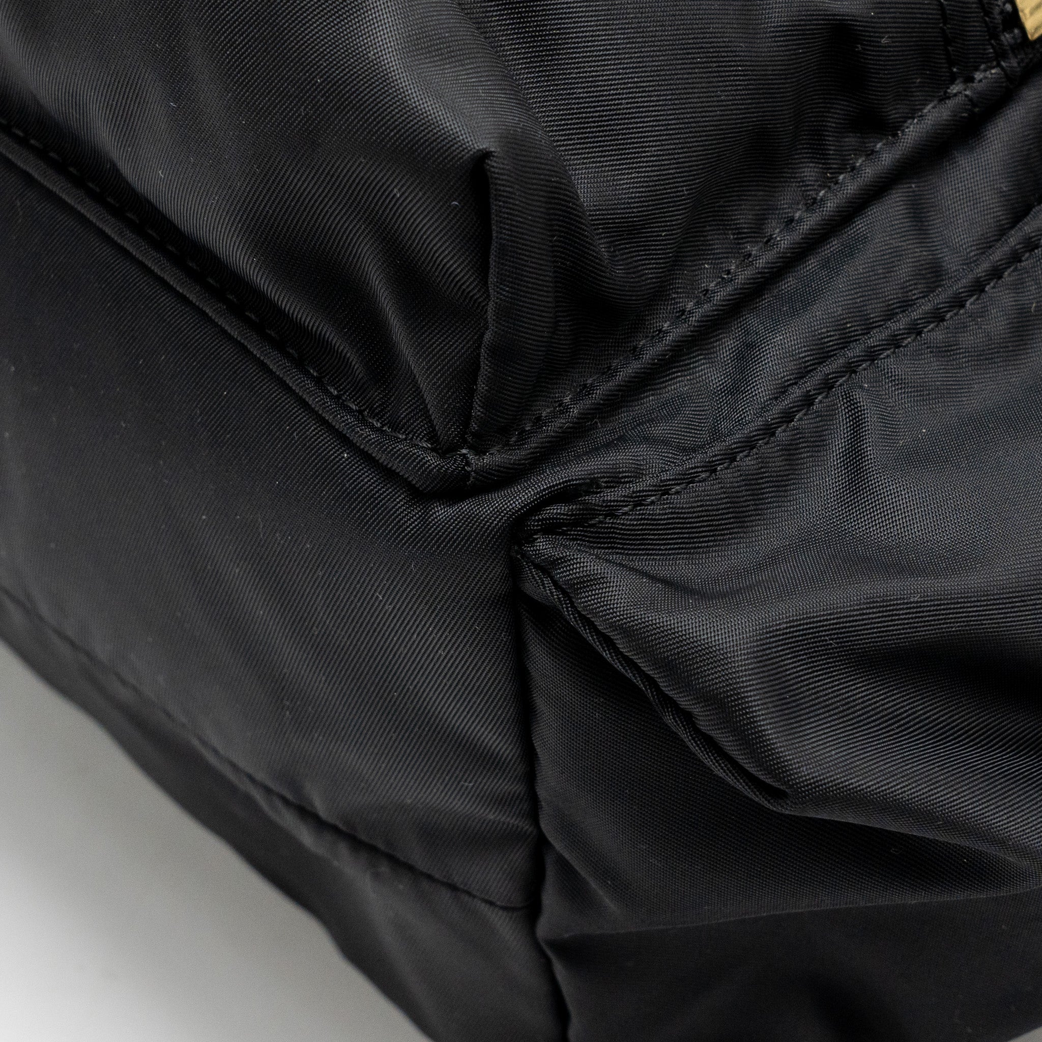 MEDIUM RUCKSACK BACKPACK NYLON BLACK/CARAMEL GHW