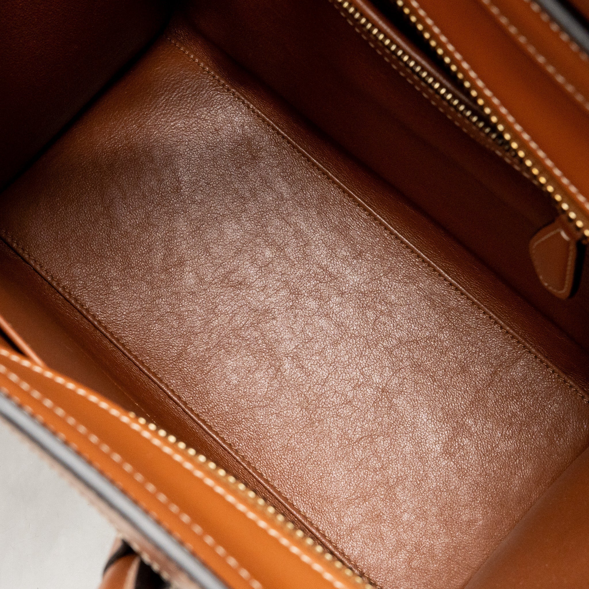 MICRO LUGGAGE BAG CALFSKIN/DENIM NAVY/TAN GHW