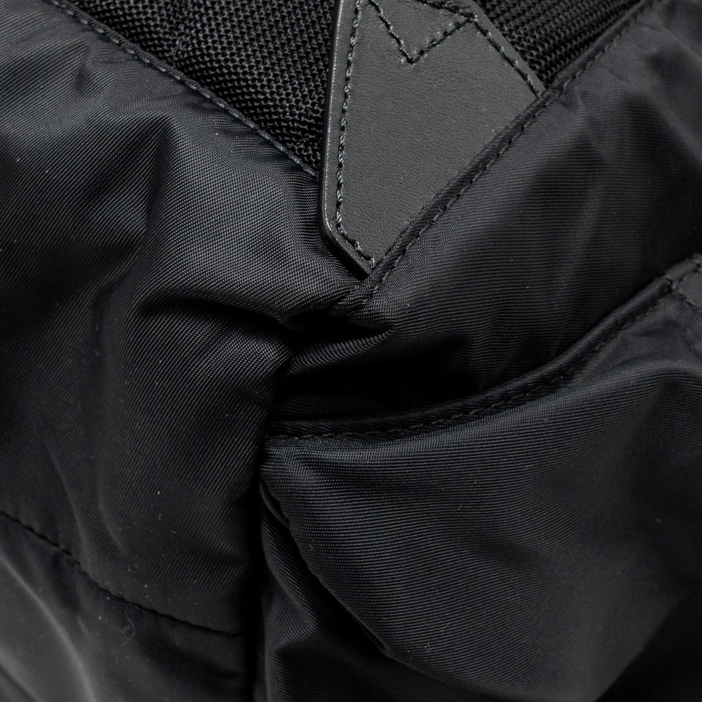 MEDIUM RUCKSACK BACKPACK NYLON BLACK/CARAMEL GHW
