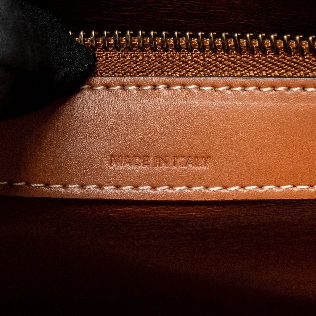 MICRO LUGGAGE BAG CALFSKIN/DENIM NAVY/TAN GHW