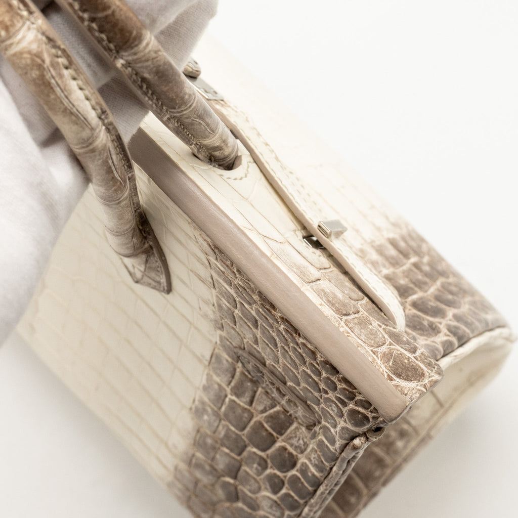 HERMES BIRKIN 25 CROCODILE NILOTICUS HIMALAYA 01 BLANC SHW
