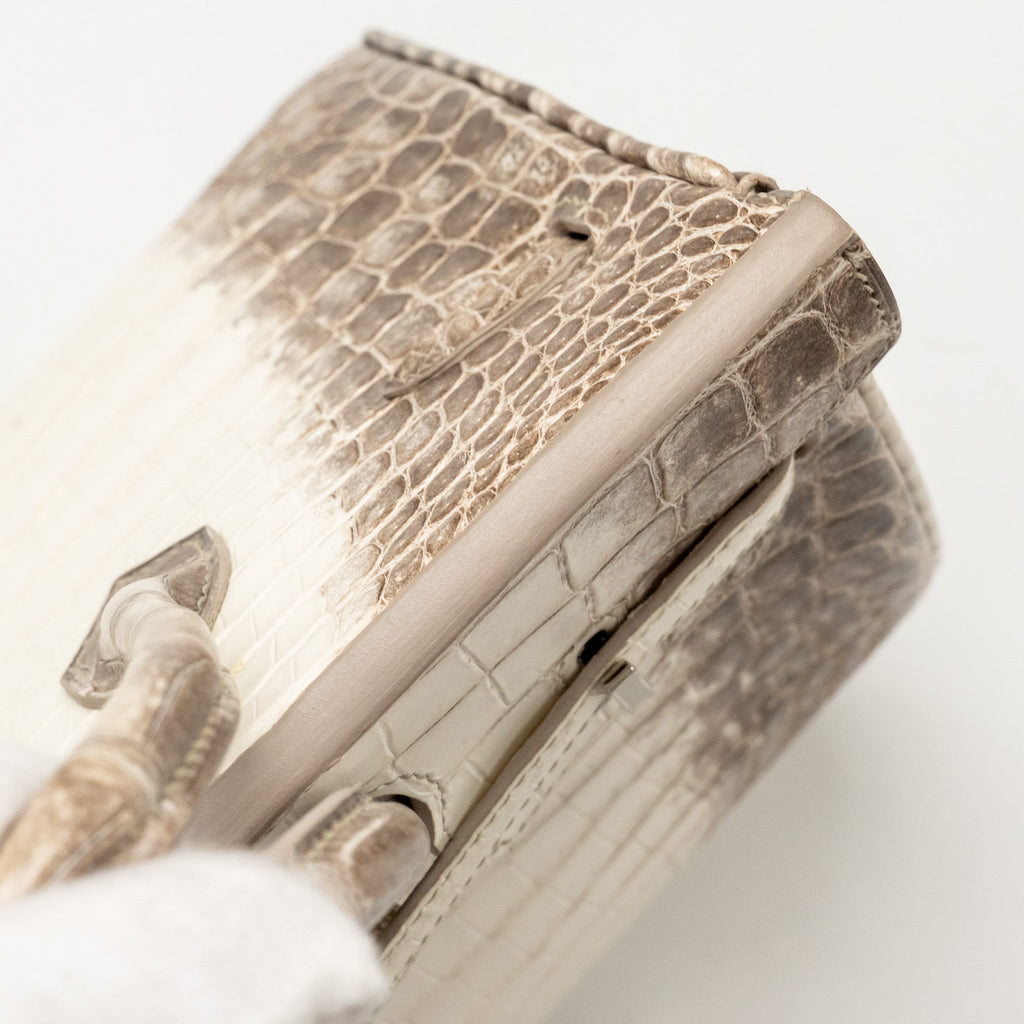 HERMES BIRKIN 25 CROCODILE NILOTICUS HIMALAYA 01 BLANC SHW