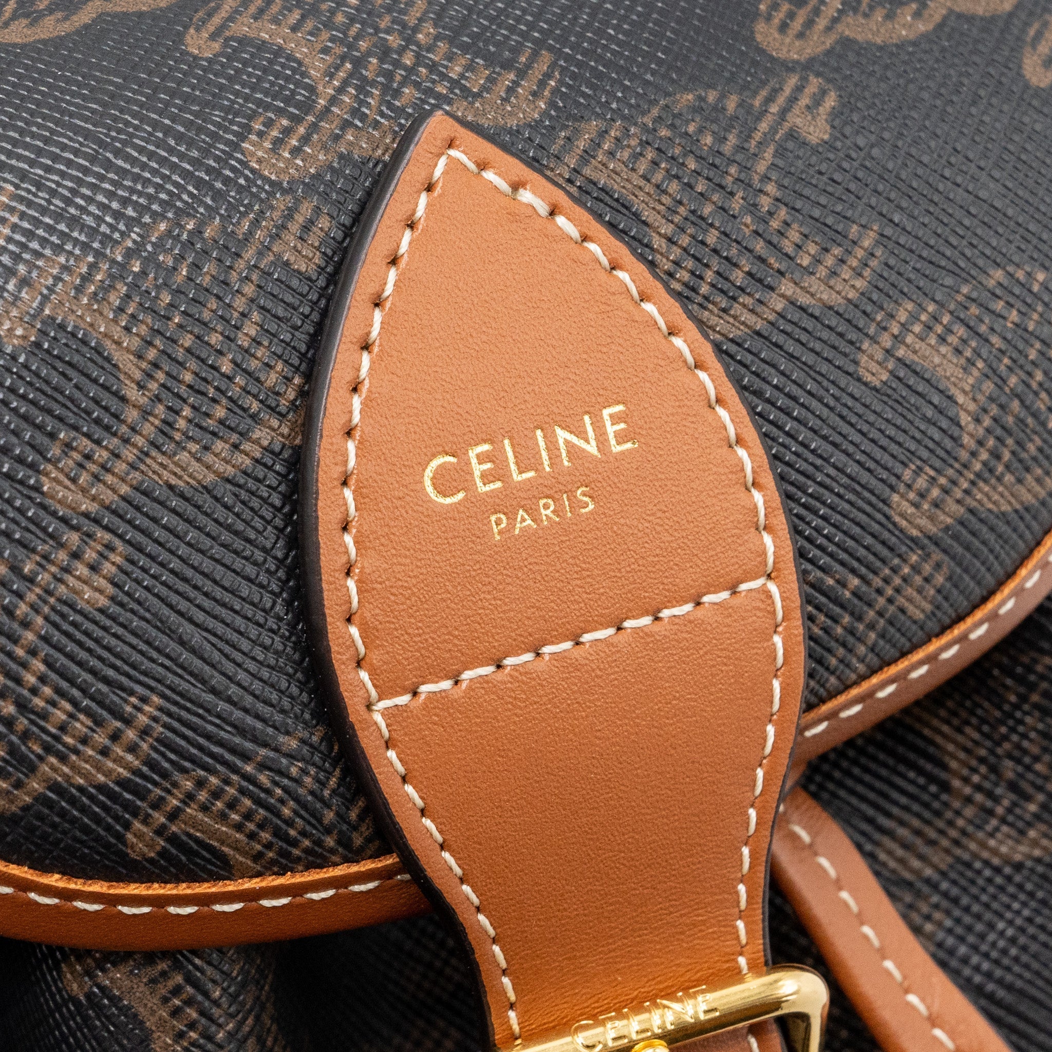 MINI BACKPACK FOLCO TRIOMPHE CANVAS CALFSKIN TAN GHW