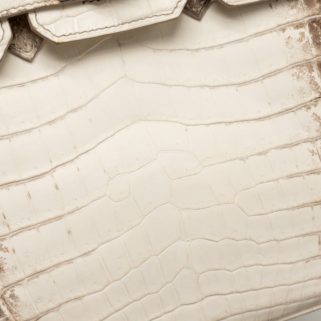 HERMES BIRKIN 25 CROCODILE NILOTICUS HIMALAYA 01 BLANC SHW