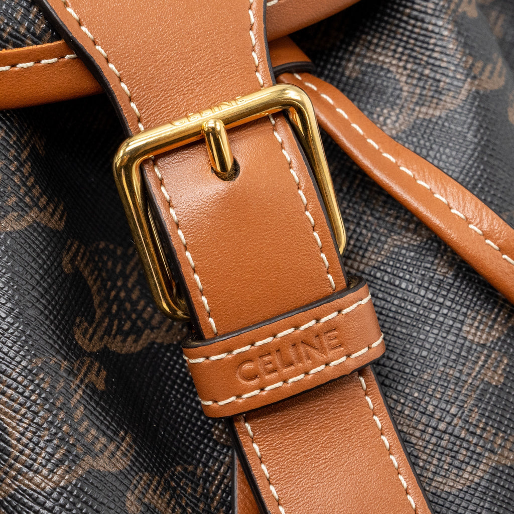 MINI BACKPACK FOLCO TRIOMPHE CANVAS CALFSKIN TAN GHW