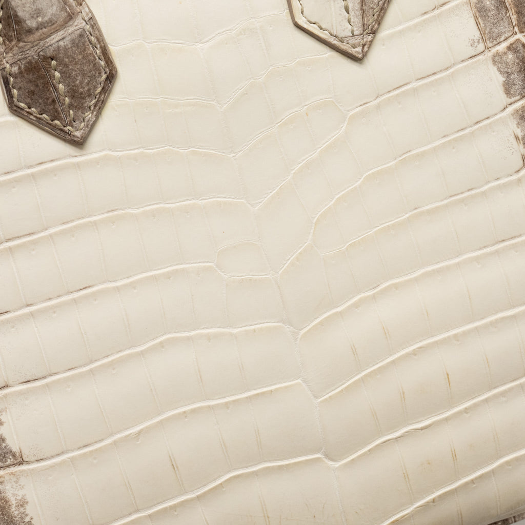 HERMES BIRKIN 25 CROCODILE NILOTICUS HIMALAYA 01 BLANC SHW