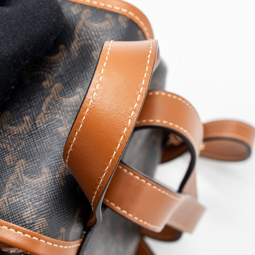 MINI BACKPACK FOLCO TRIOMPHE CANVAS CALFSKIN TAN GHW