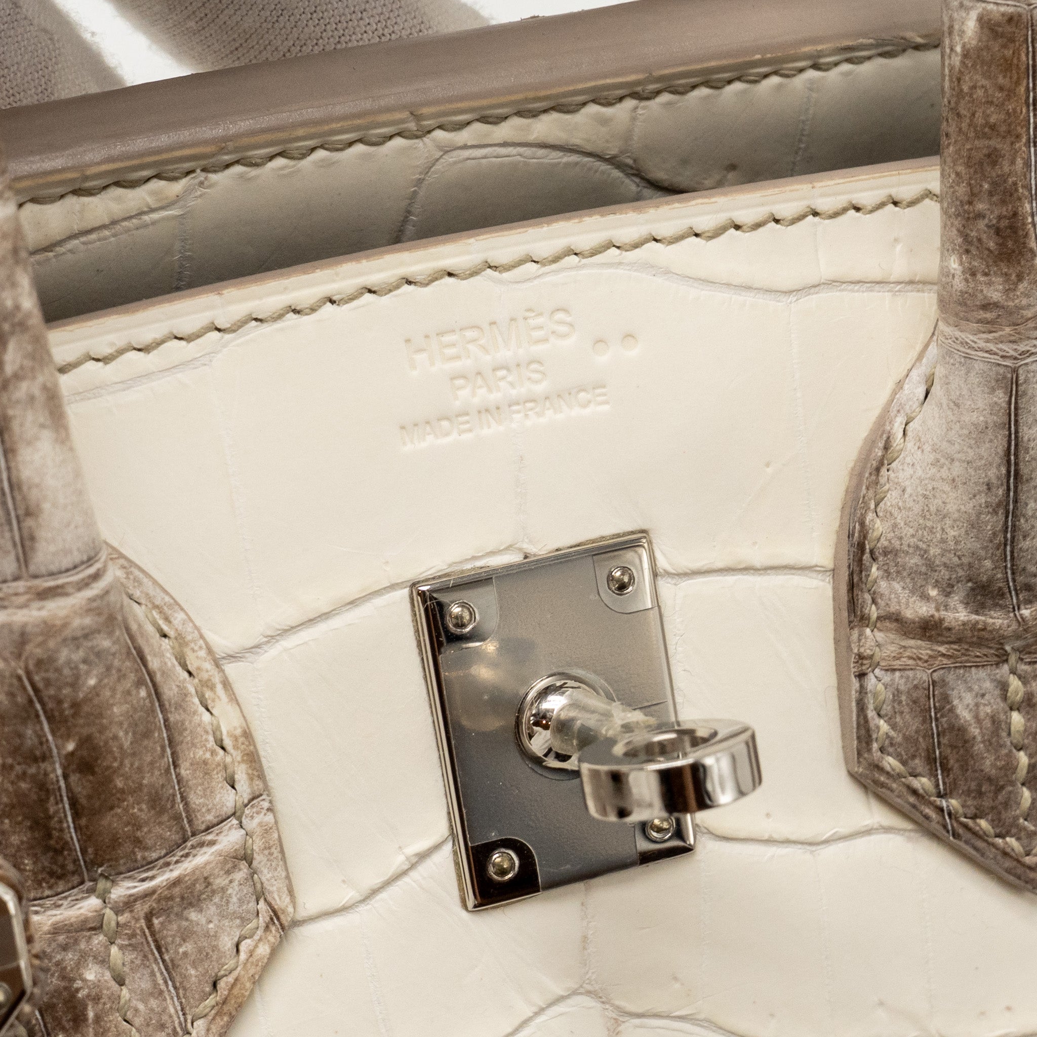 HERMES BIRKIN 25 CROCODILE NILOTICUS HIMALAYA 01 BLANC SHW