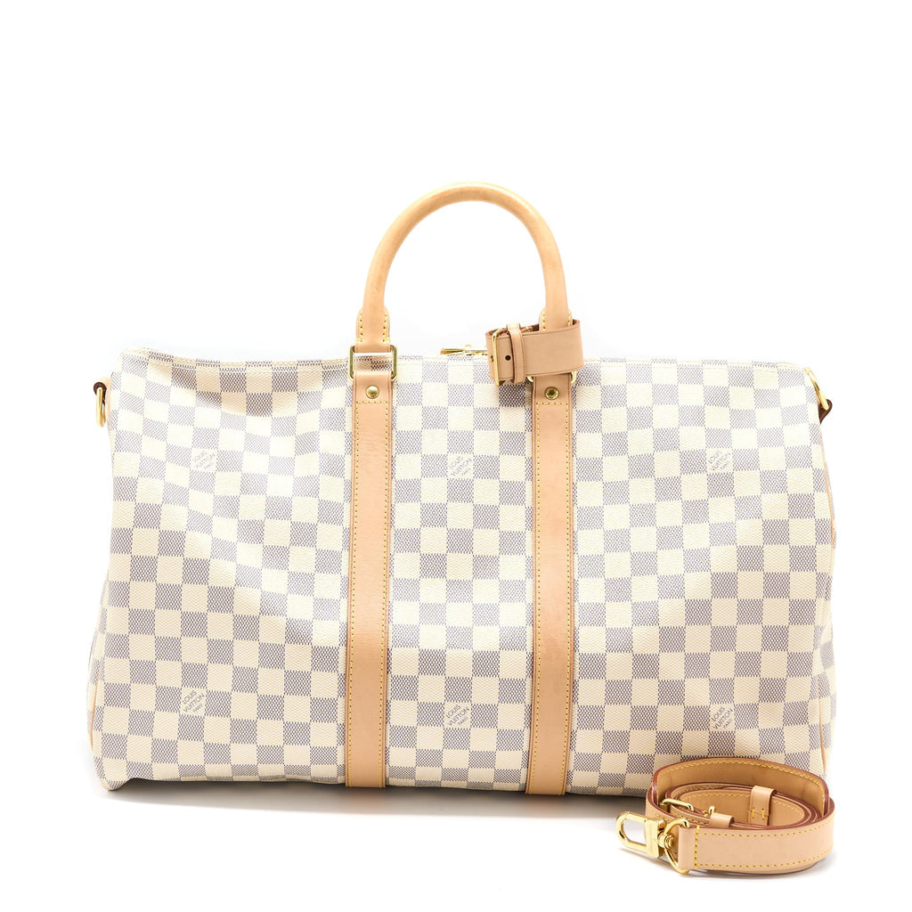 KEEPALL BANDOULIERE 55 DAMIER AZUR CANVAS GHW