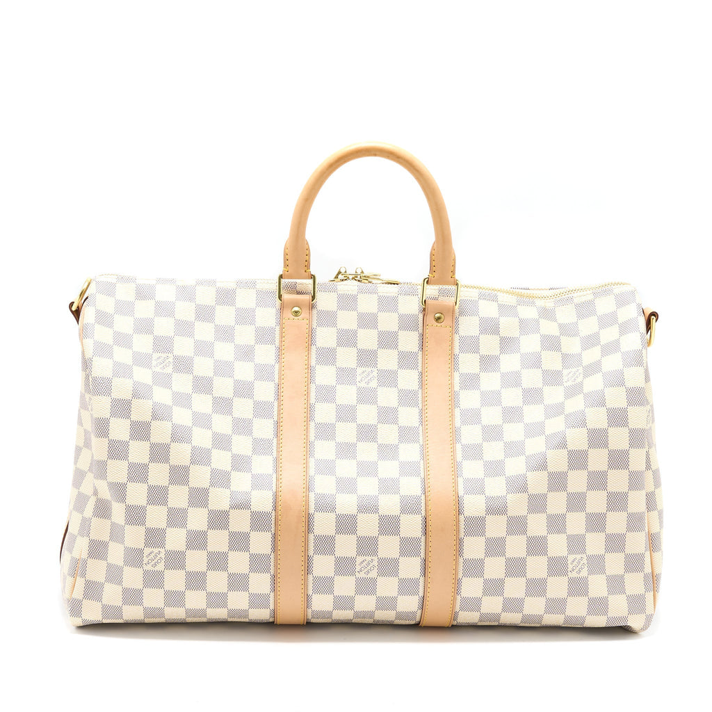 KEEPALL BANDOULIERE 55 DAMIER AZUR CANVAS GHW
