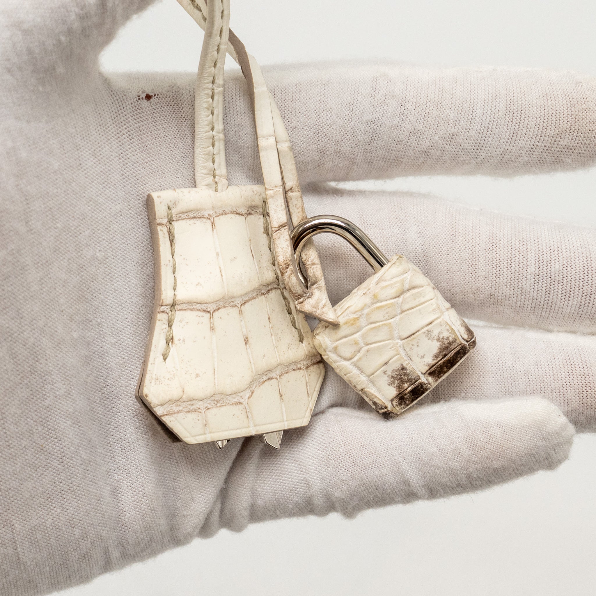 HERMES BIRKIN 25 CROCODILE NILOTICUS HIMALAYA 01 BLANC SHW