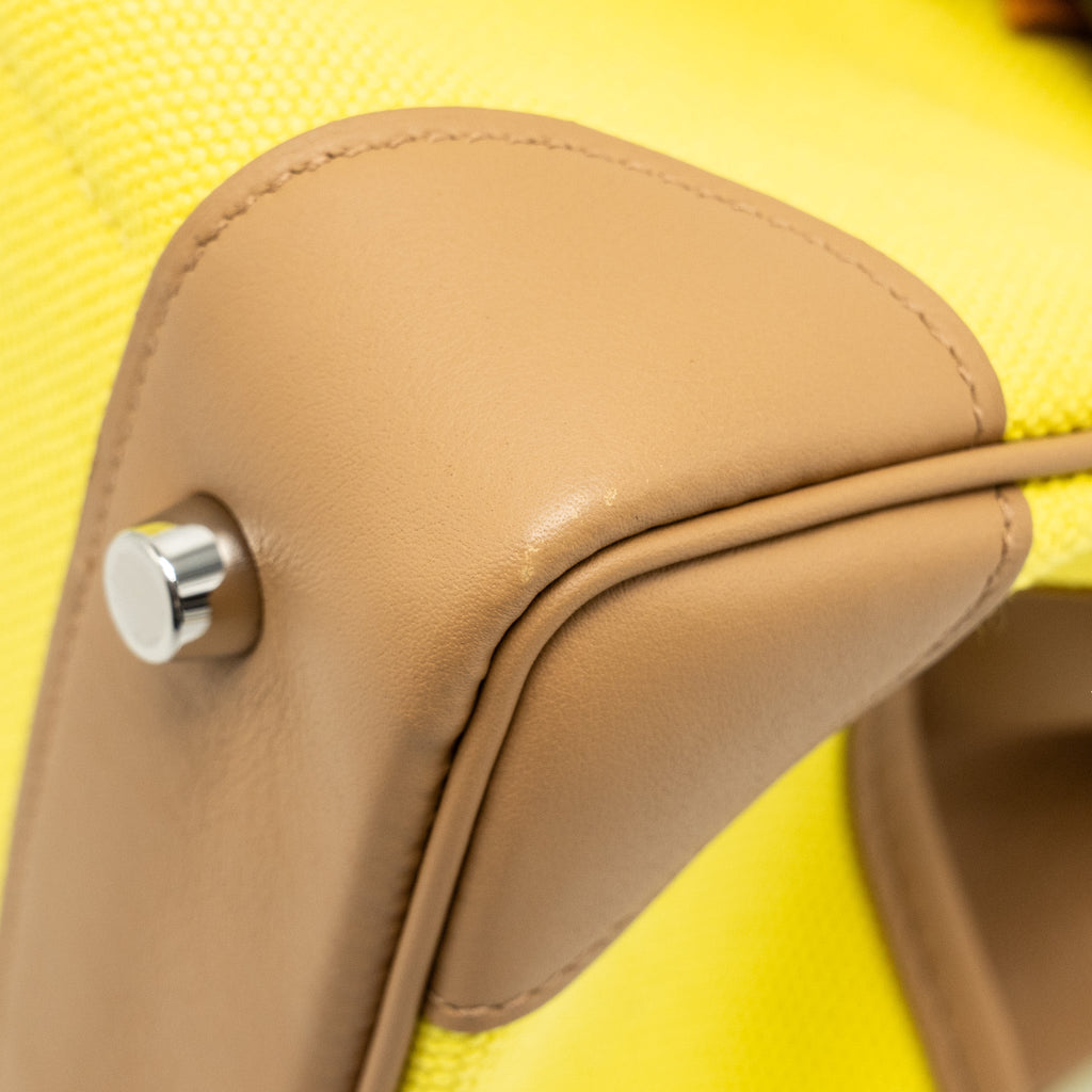 HERMES BIRKIN 25 CARGO TOILE GOELAND / SWIFT JAUNE CITRON / CHAI SHW