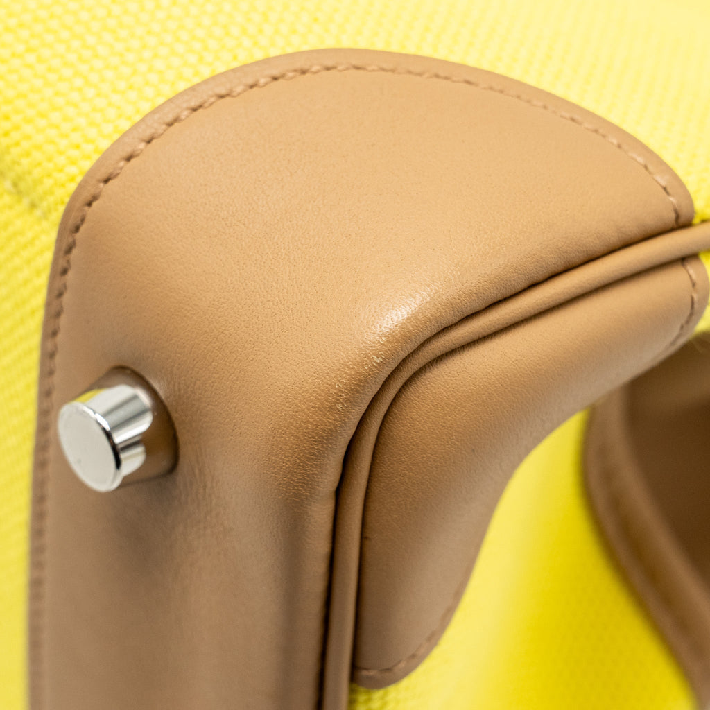 HERMES BIRKIN 25 CARGO TOILE GOELAND / SWIFT JAUNE CITRON / CHAI SHW