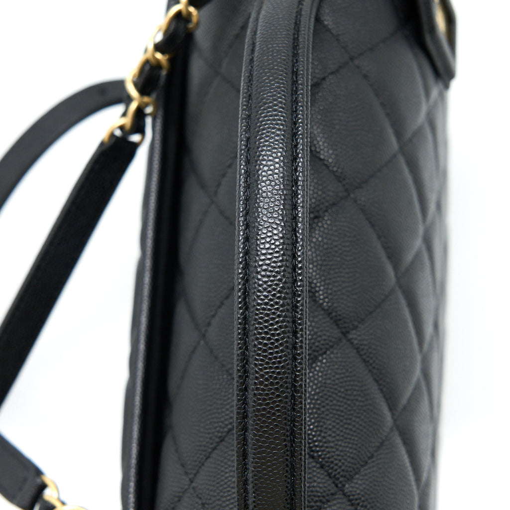 22K LARGE BACKPACK CAVIAR BLACK BRUSHED GHW (MICROCHIP)