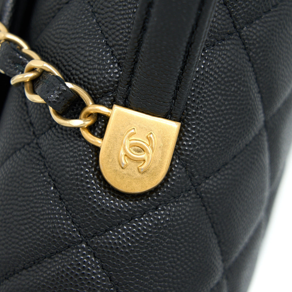 22K LARGE BACKPACK CAVIAR BLACK BRUSHED GHW (MICROCHIP)