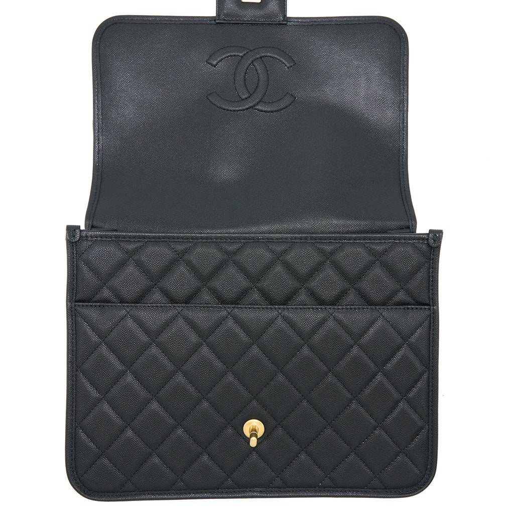 22K LARGE BACKPACK CAVIAR BLACK BRUSHED GHW (MICROCHIP)