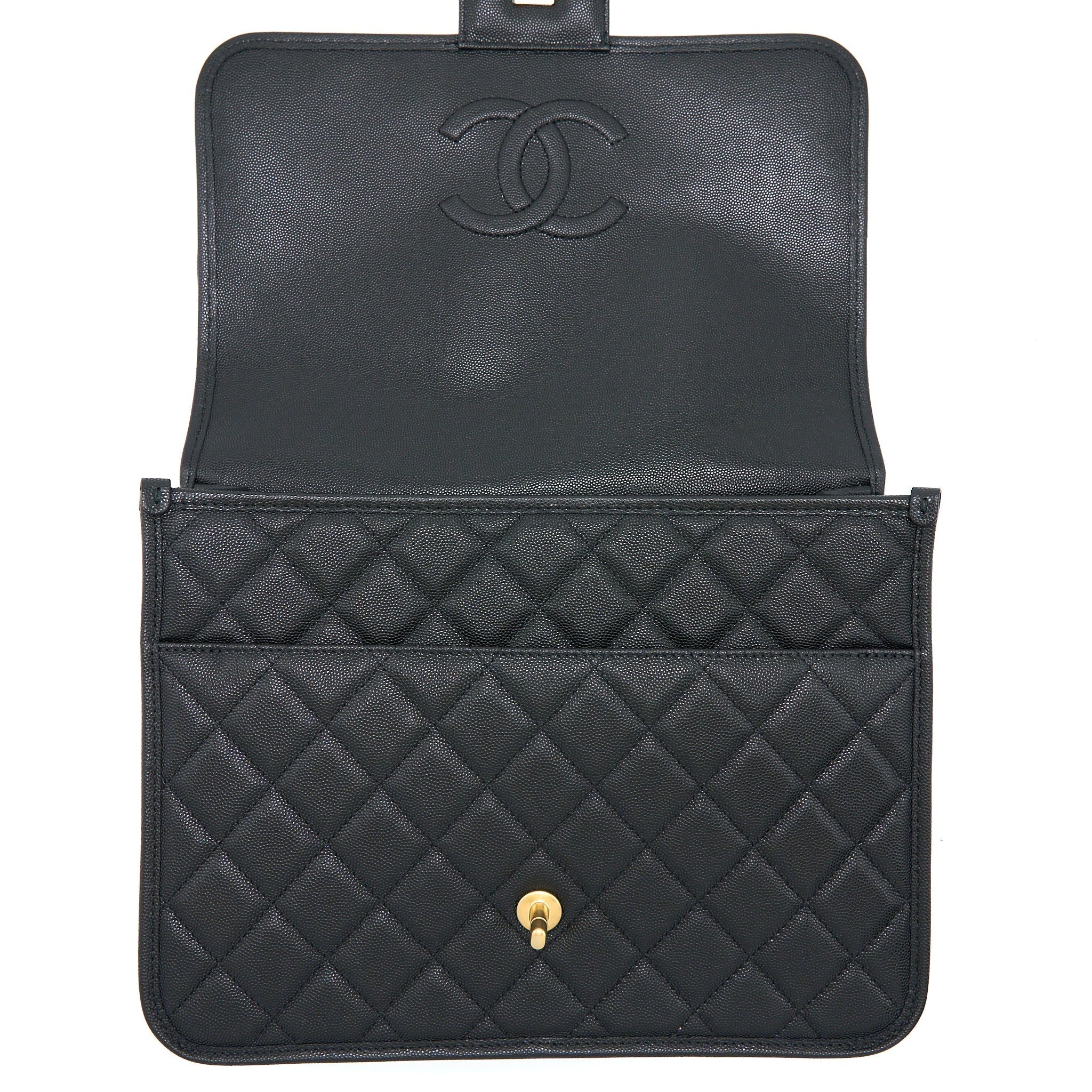 22K LARGE BACKPACK CAVIAR BLACK BRUSHED GHW (MICROCHIP)
