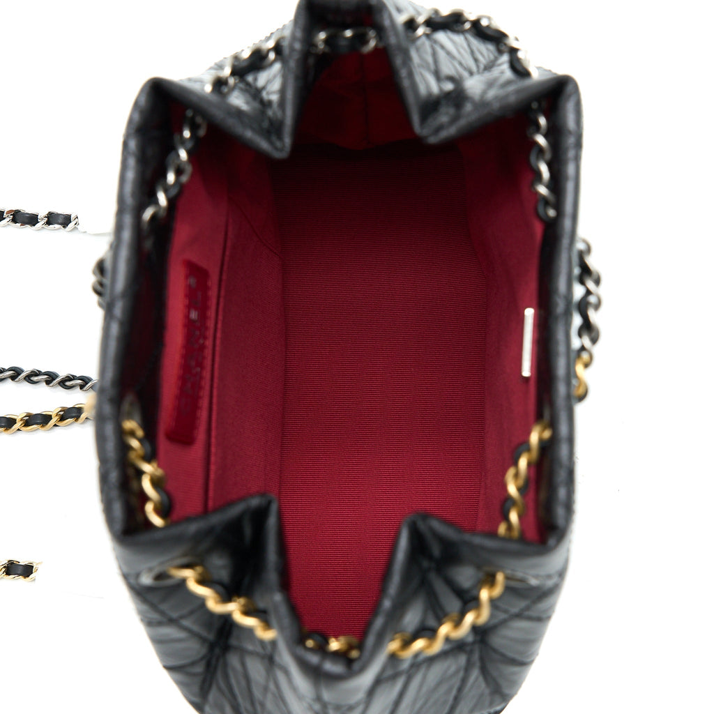 SMALL GABRIELLE BACKPACK AGED CALFSKIN BLACK MULTICOLOUR HARDWARE (MICROCHIP)