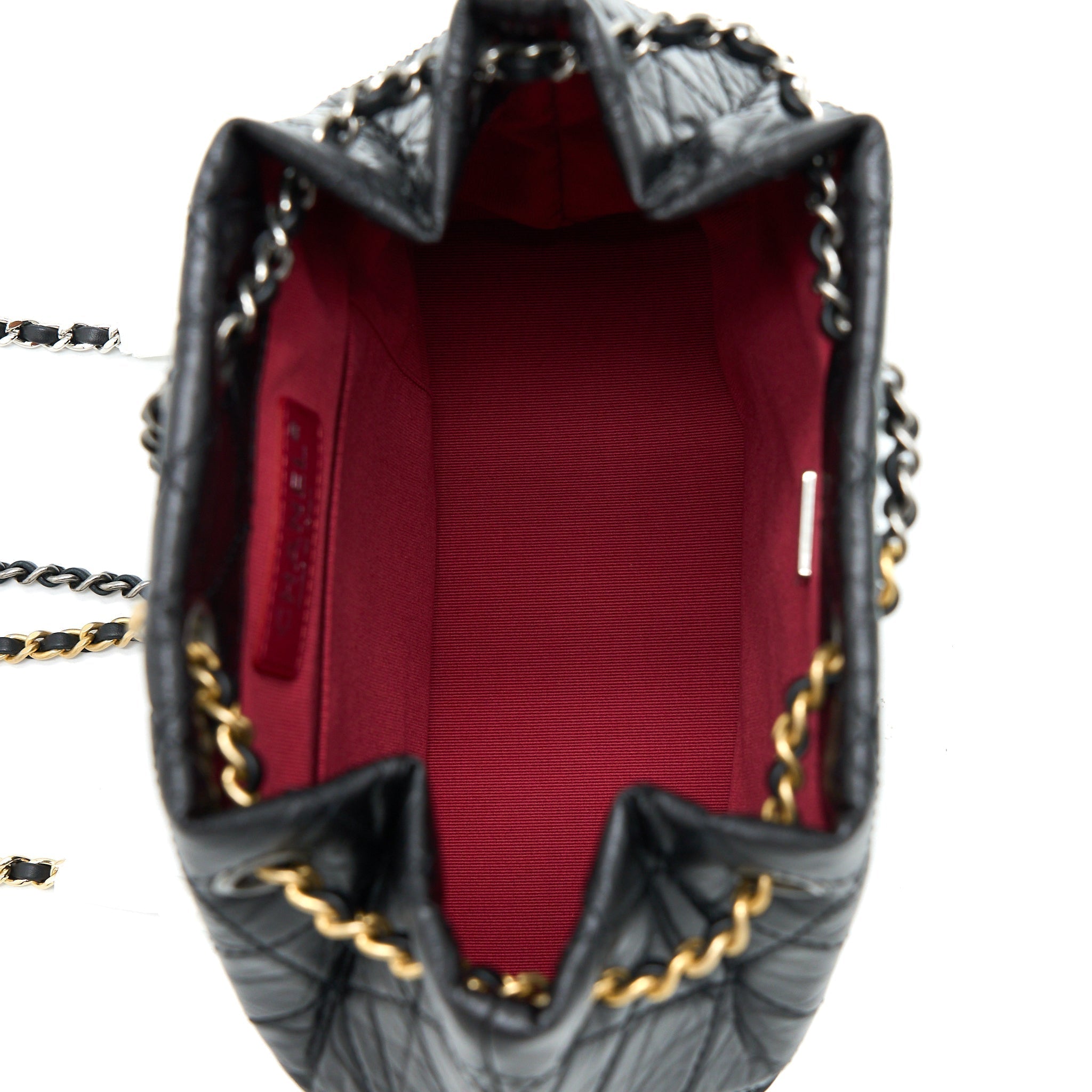 SMALL GABRIELLE BACKPACK AGED CALFSKIN BLACK MULTICOLOUR HARDWARE (MICROCHIP)